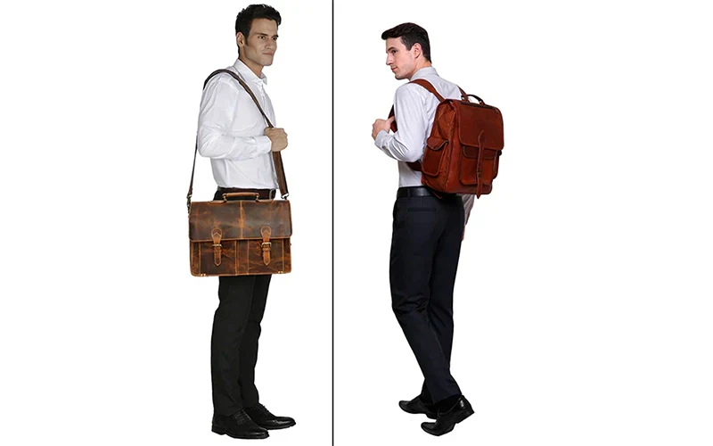backpack or briefcase for laptop MOSISO 3 in 1 Bag, 15.6 inch PU Leather Shoulder Bag Avoid direct contact with sharp and hard objects or friction Solo Duane Hybrid Laptop Backpack