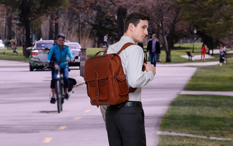 Leather Laptop Backpack: One Bag, Many Roles