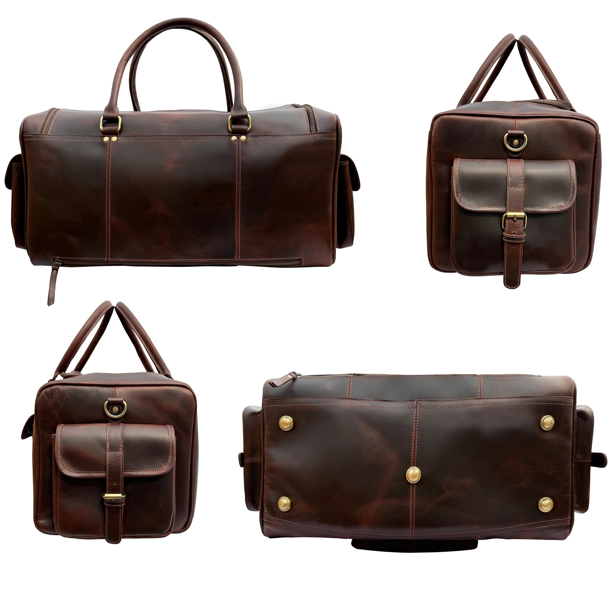 Rugged Leather Duffle Bag for Men | Full-Grain Buffalo Adventure Gear