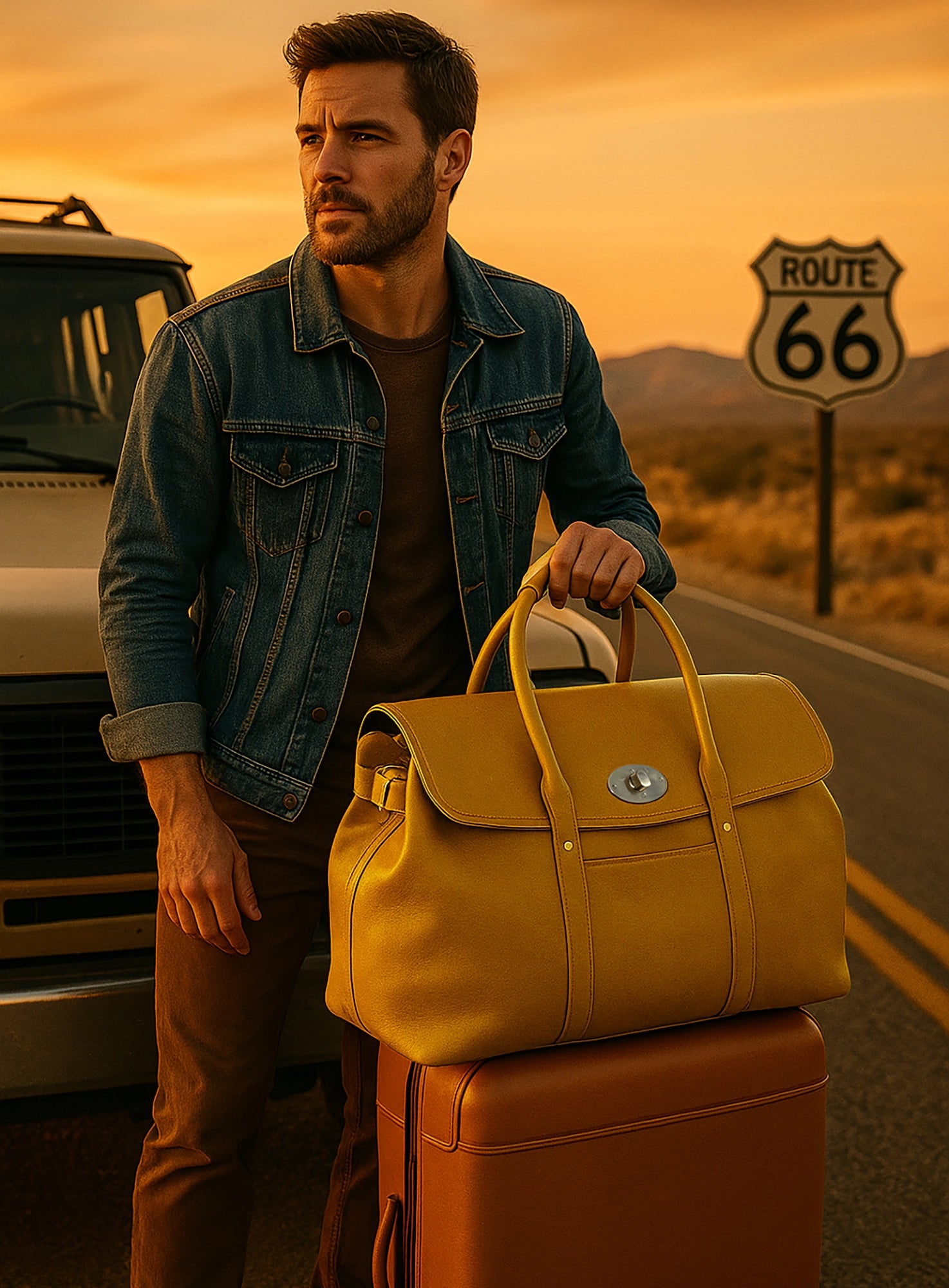 Leather Duffle Bag for Men : Premium Weekender Travel Carry-on