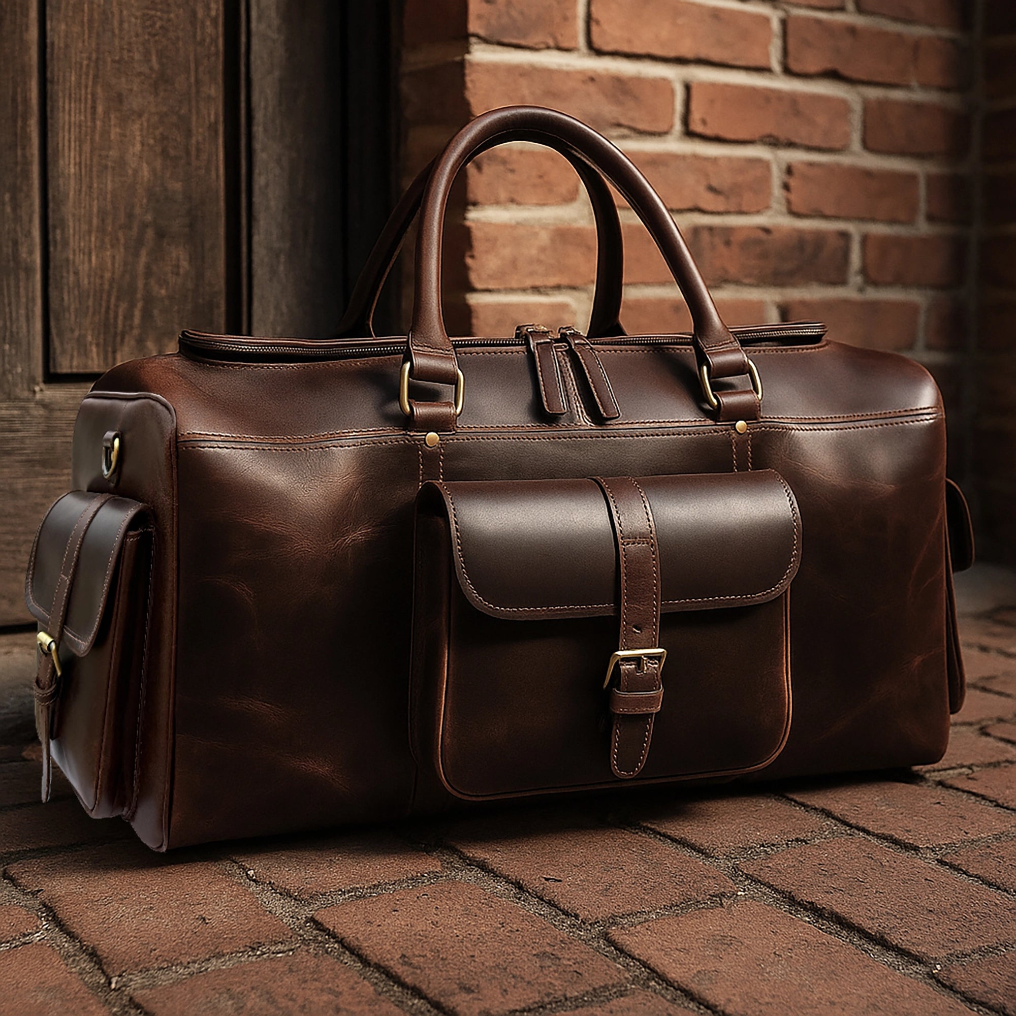 Rugged Leather Duffle Bag for Men | Full-Grain Buffalo Adventure Gear