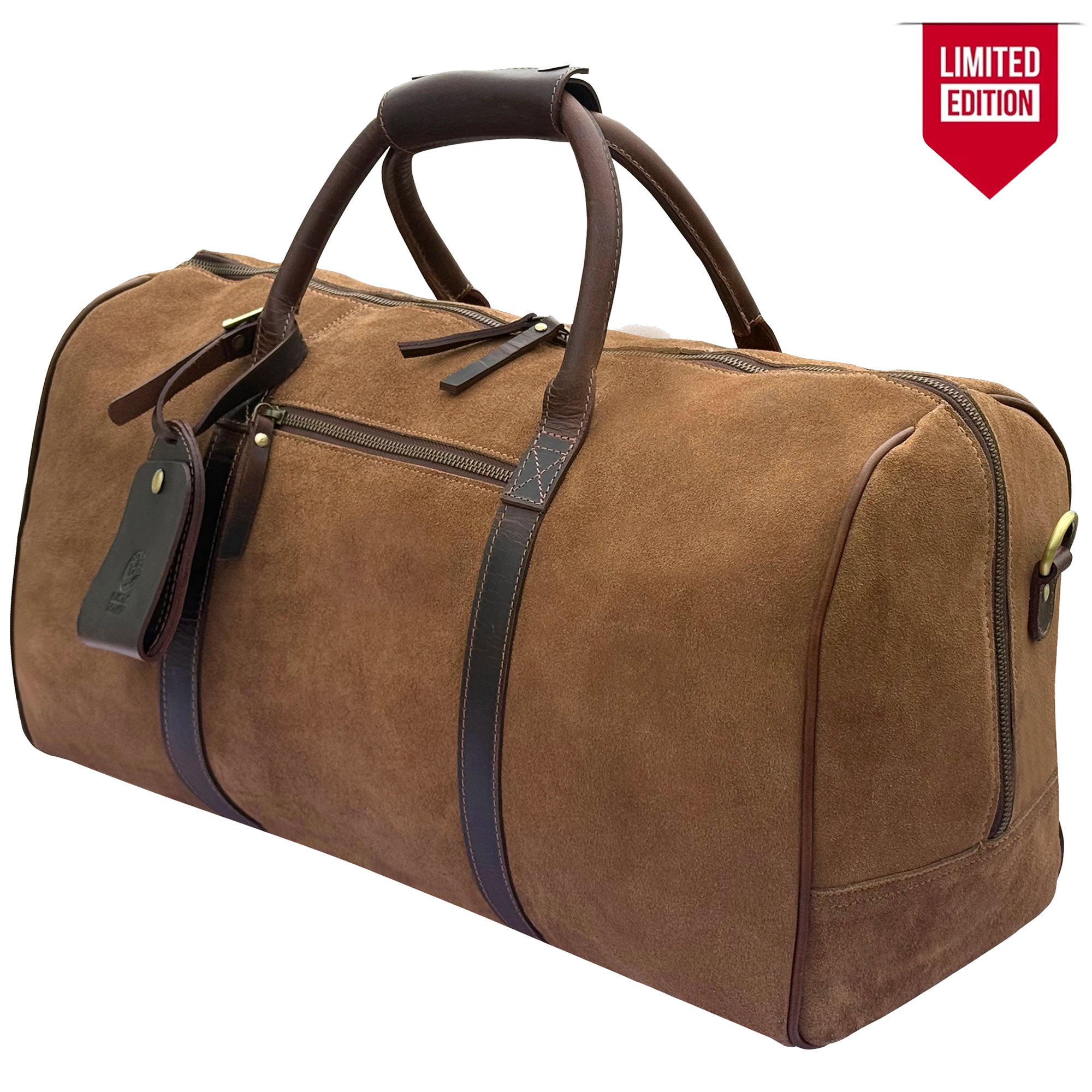 Suede Duffle Bag for Men - Carry-On Leather Weekender Bag
