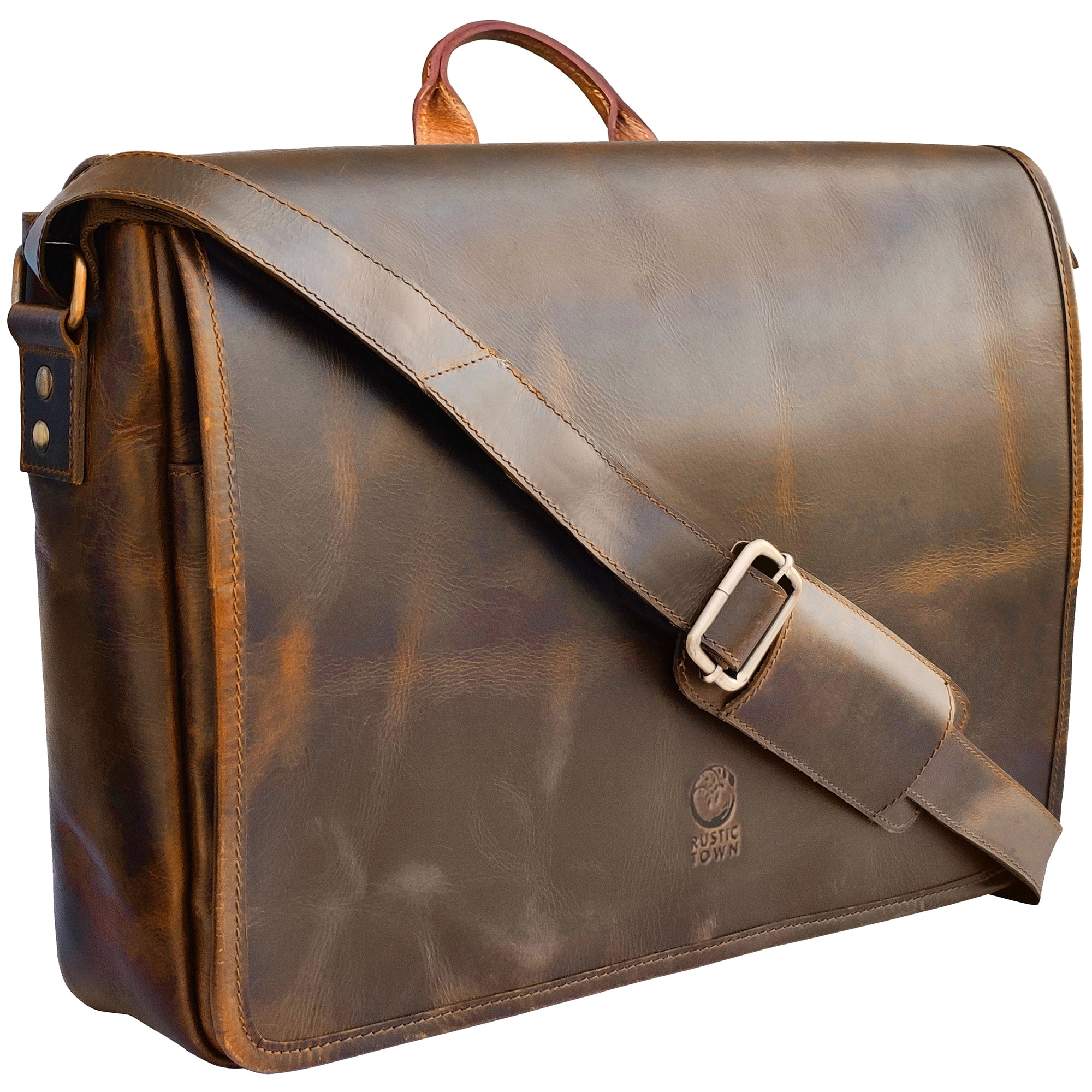 Leather Messenger Bag for Men – Laptop Satchel for Office & Travel