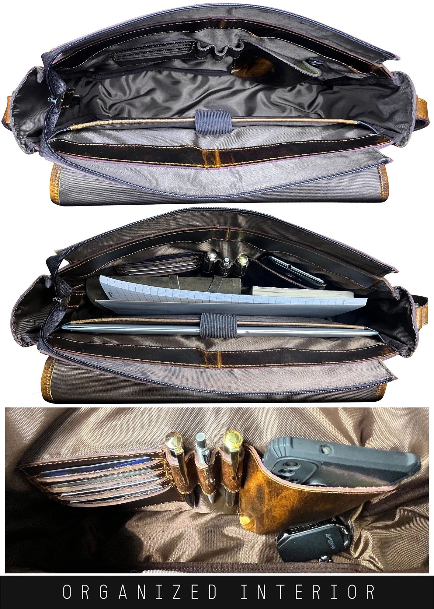 Leather Messenger Bag for Men – Laptop Satchel for Office & Travel