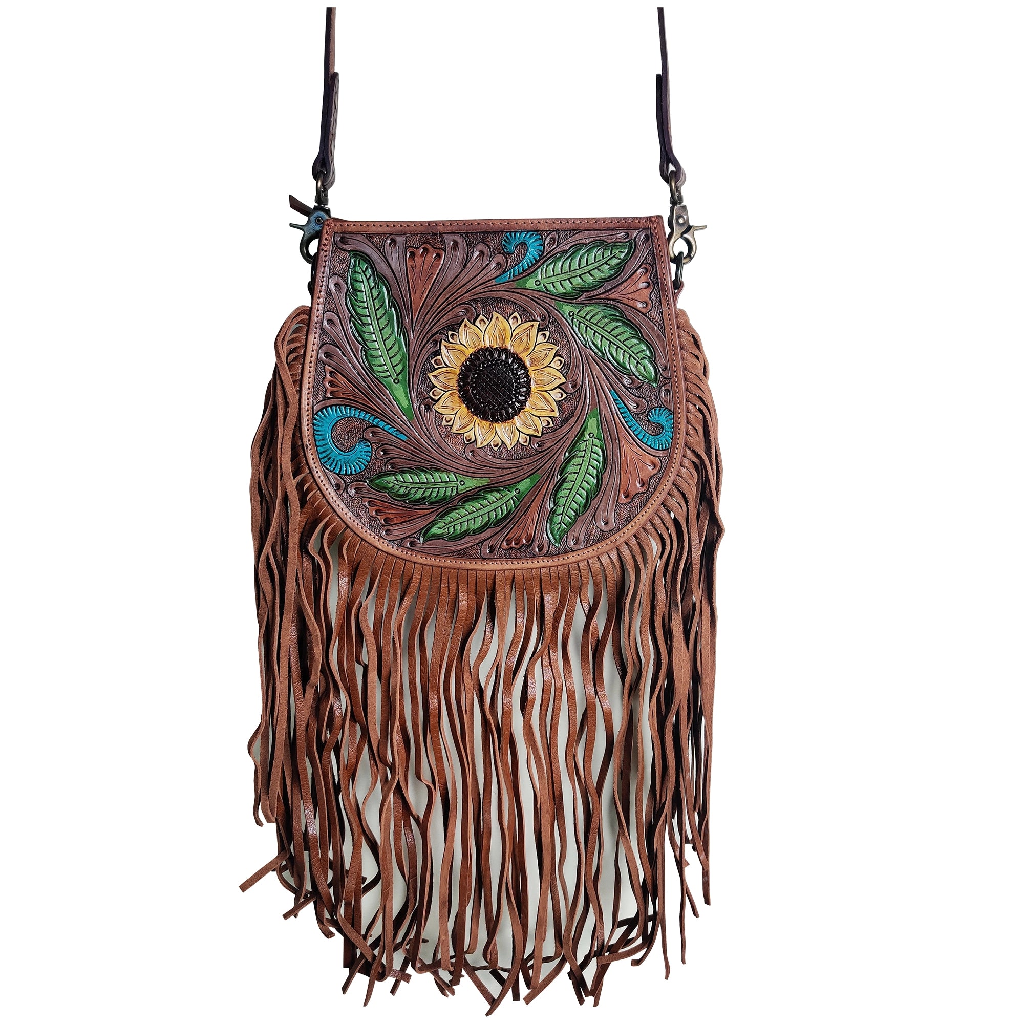 Leather Hobo Bag for Women – Western Tassel Fringe Purse