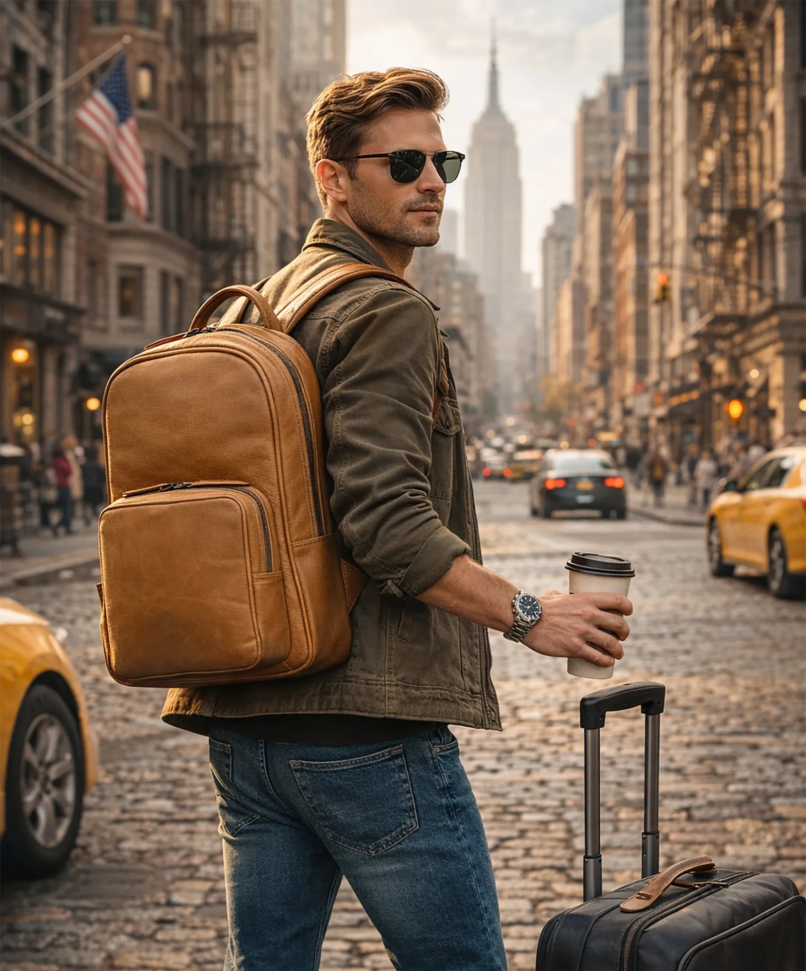 Leather Laptop Backpack | Travel Commuter Rucksack