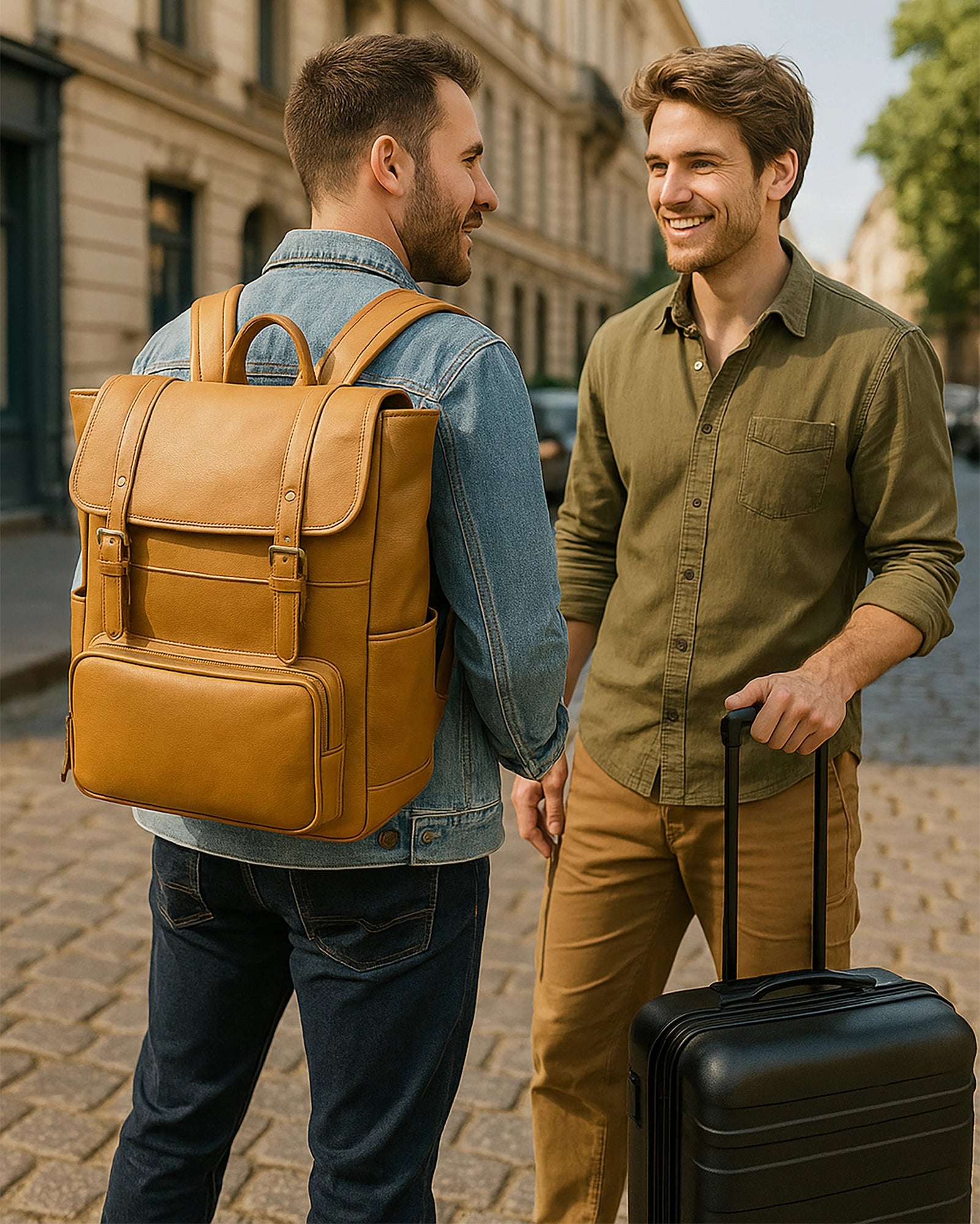 Full-Grain Leather Backpack for Work & Travel | Laptop & Trolley Ready