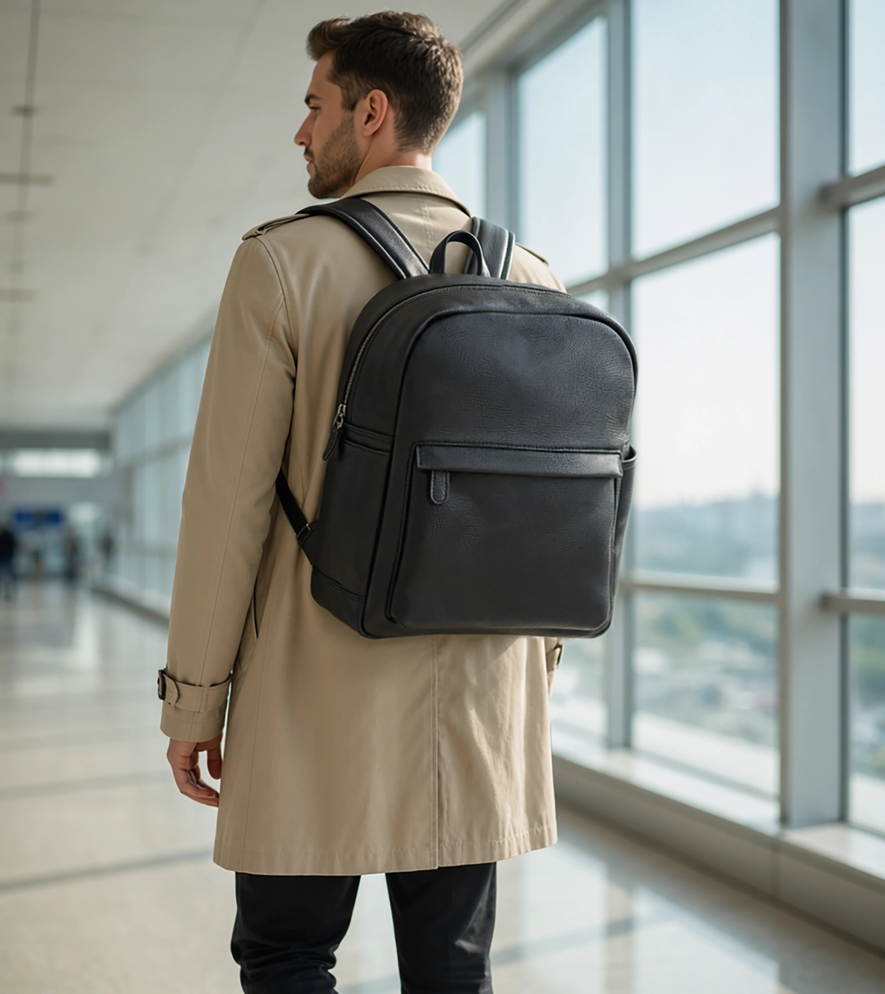 Leather Backpack for Men - Laptop & Travel Rucksack