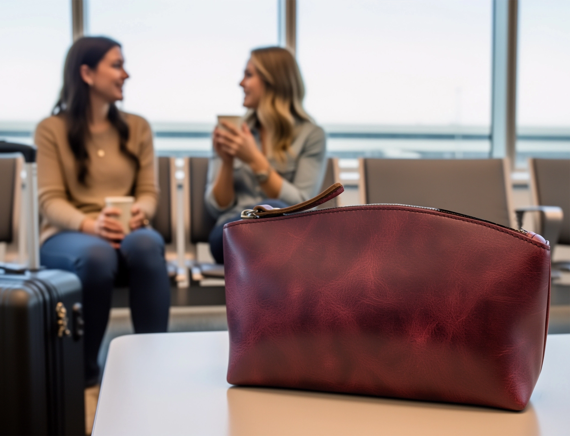 Leather Toiletry Bag | Makeup Cosmetic Organizer