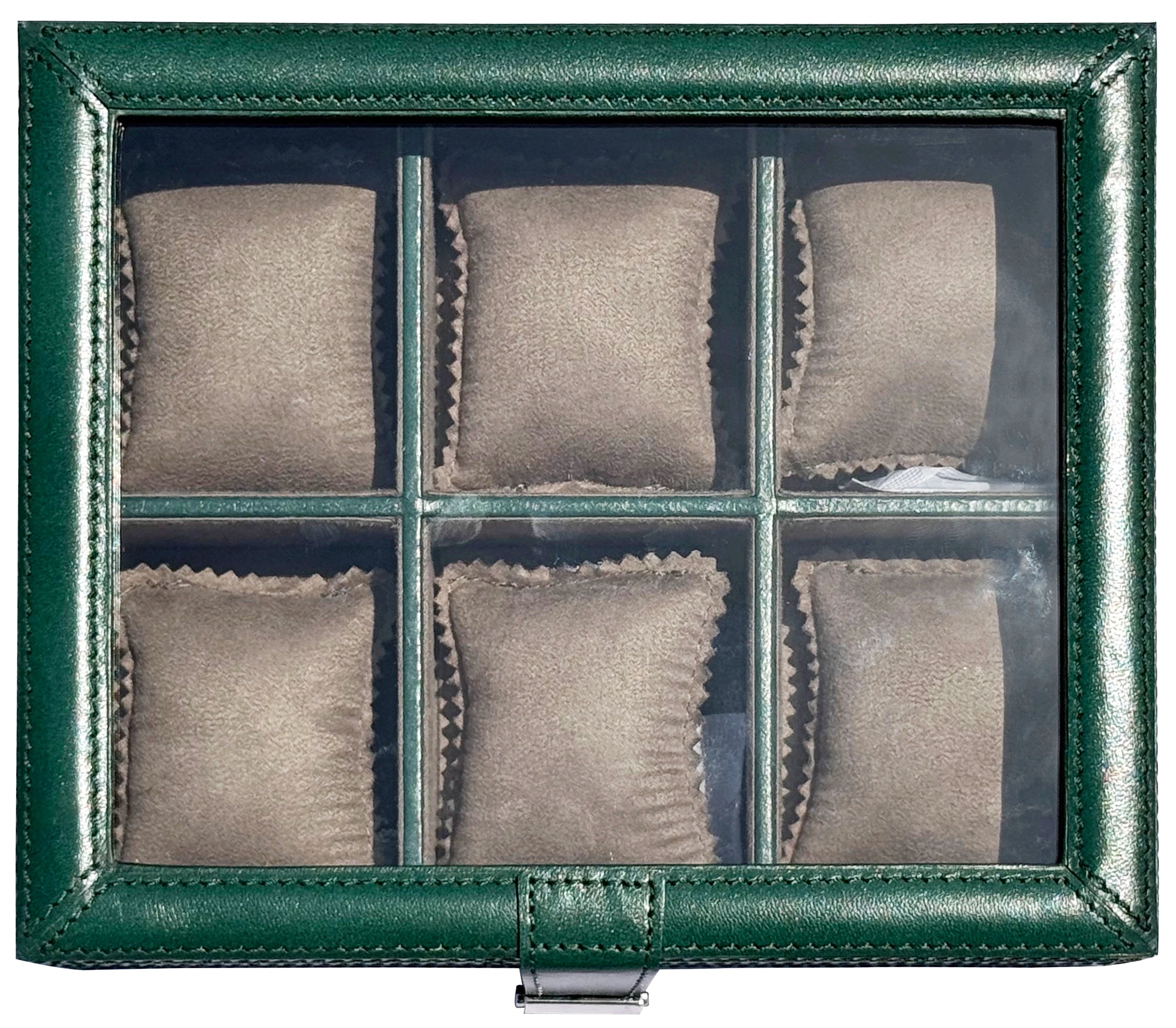 Prestige Leather Watch Case with Soft Pillows - 6-Slot Full-Grain Display Box
