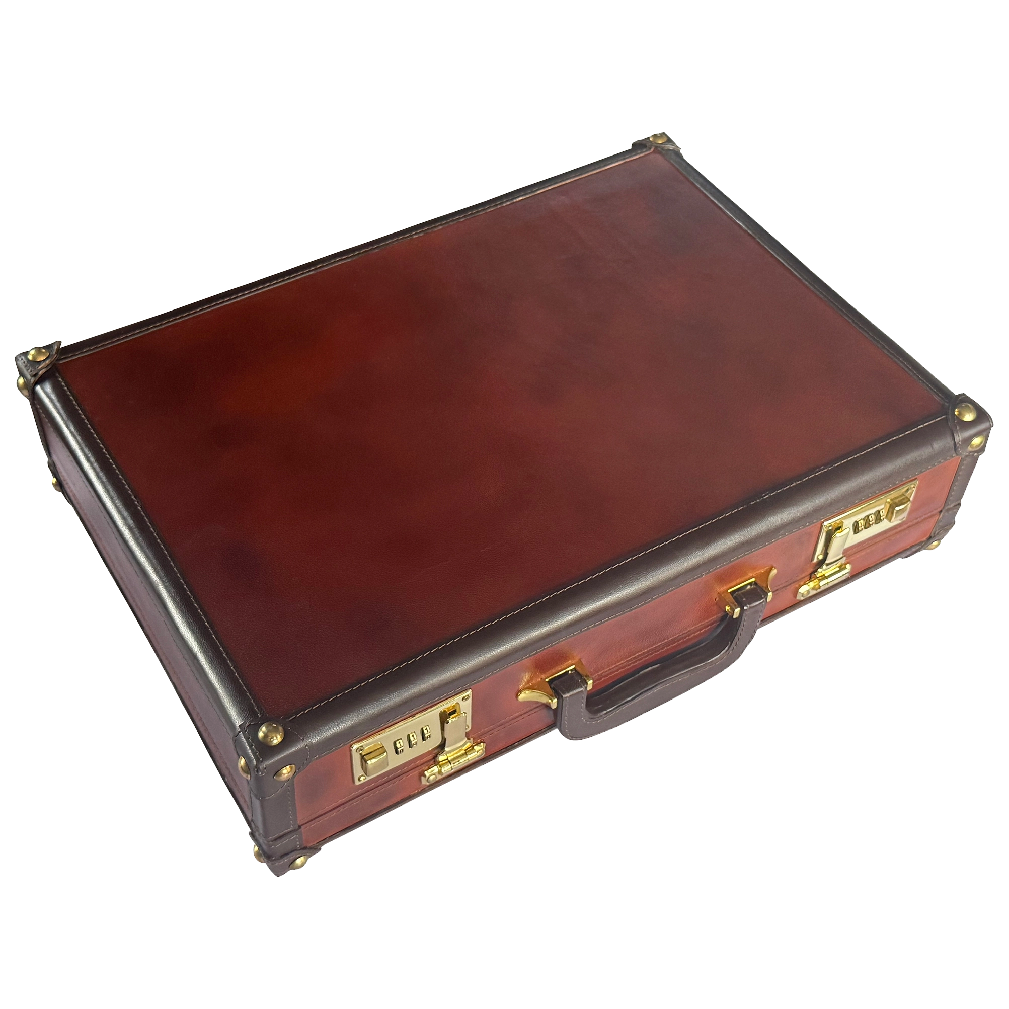 Premium Full-Grain Leather Briefcase | Hard Shell Attaché Case