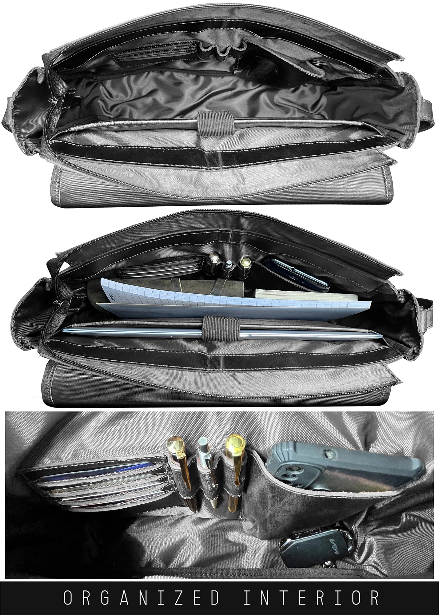 Leather Briefcase Bag for Men – Laptop Messenger for Office & Travel