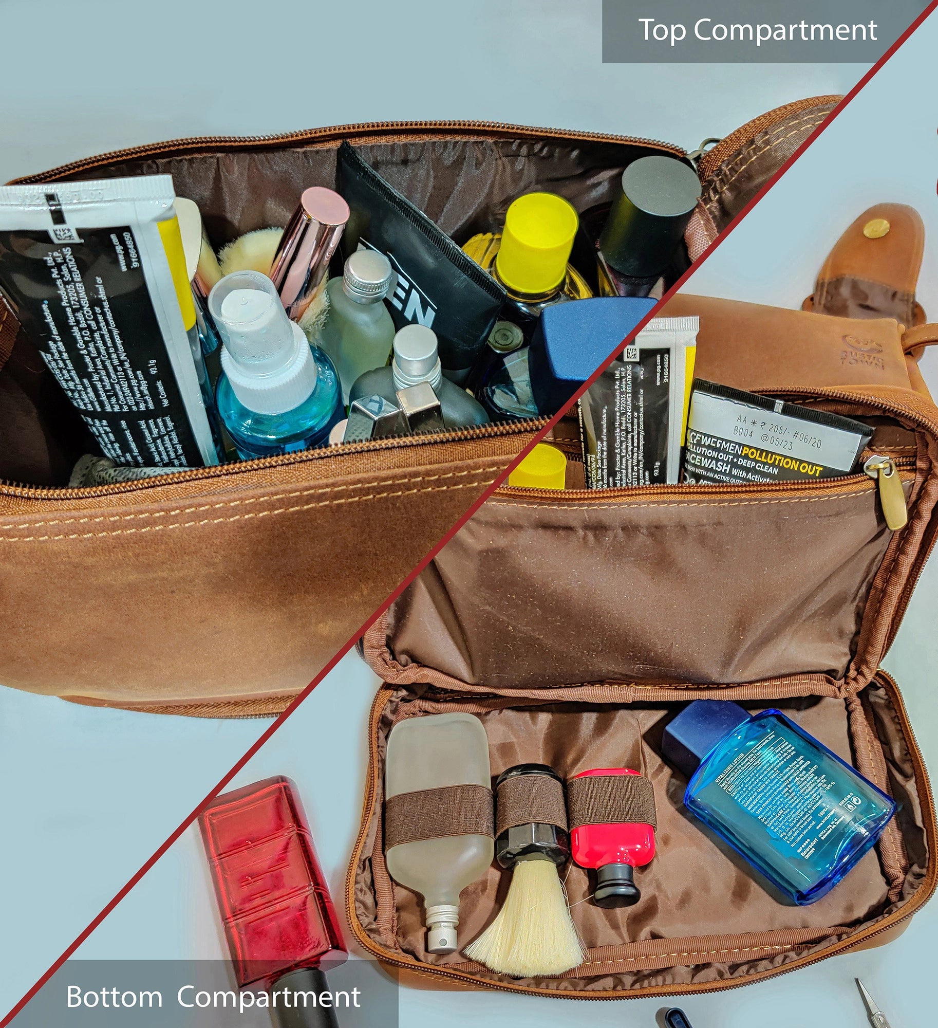 Sam's Stylish Leather Toiletry Bag