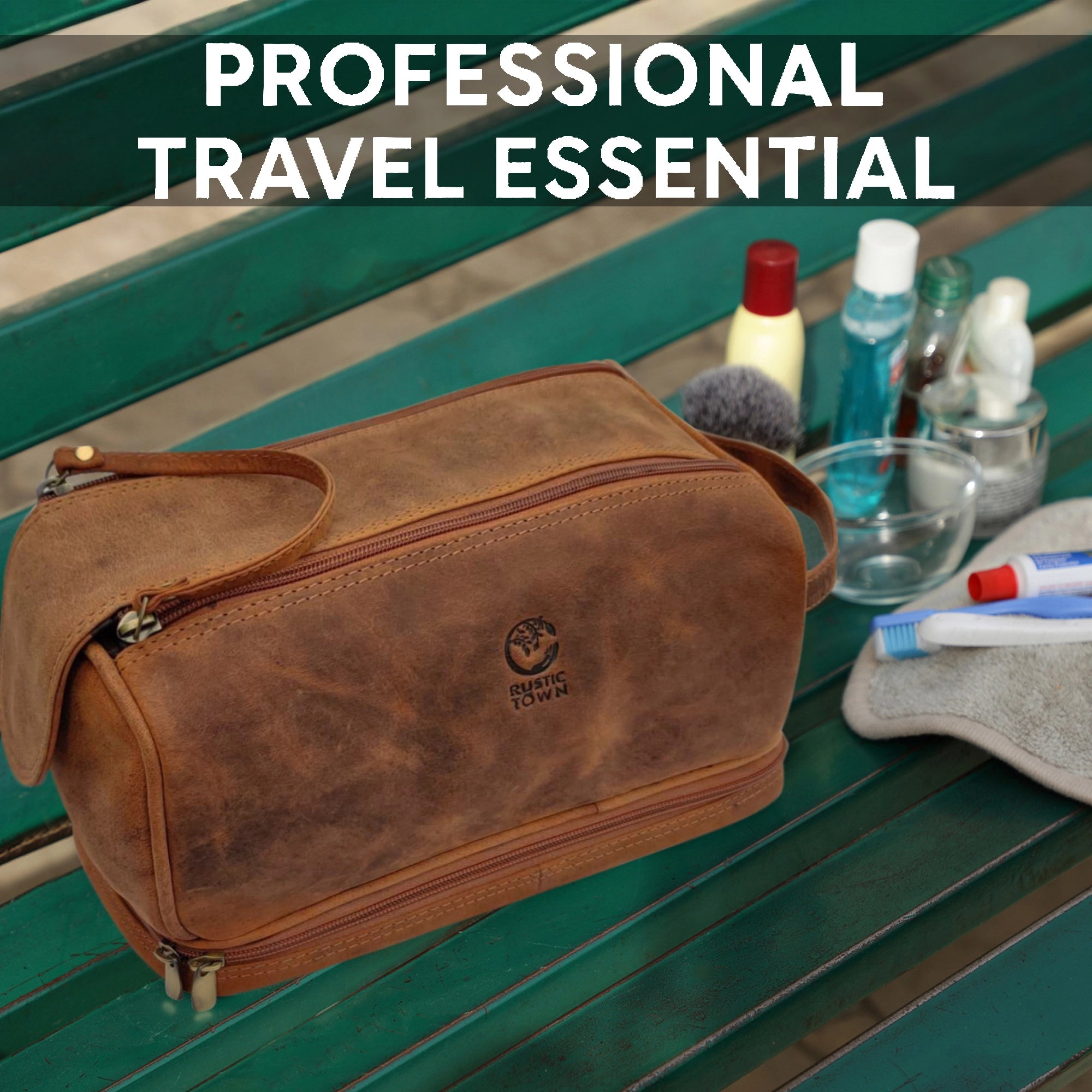 Sam's Stylish Leather Toiletry Bag