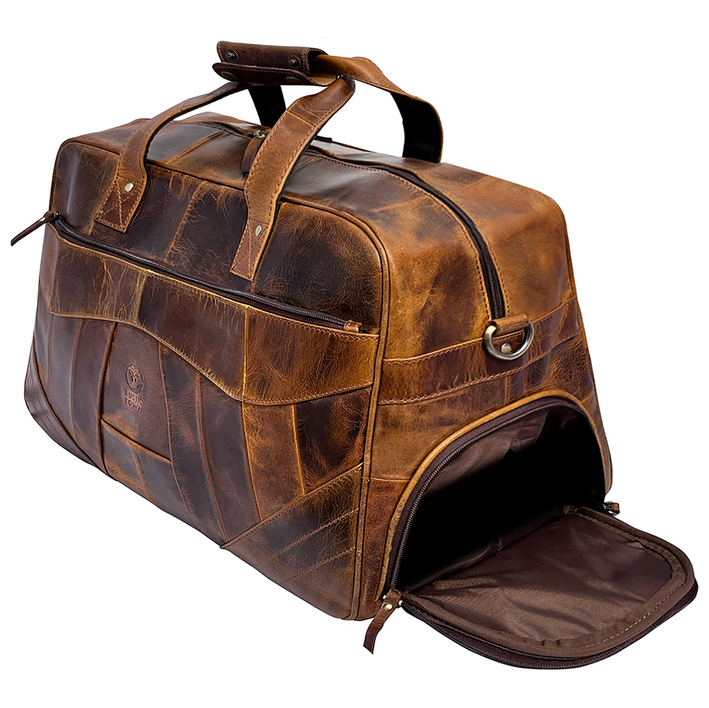 men's / unisex leather travel bag John Leather Travel Duffle Bag