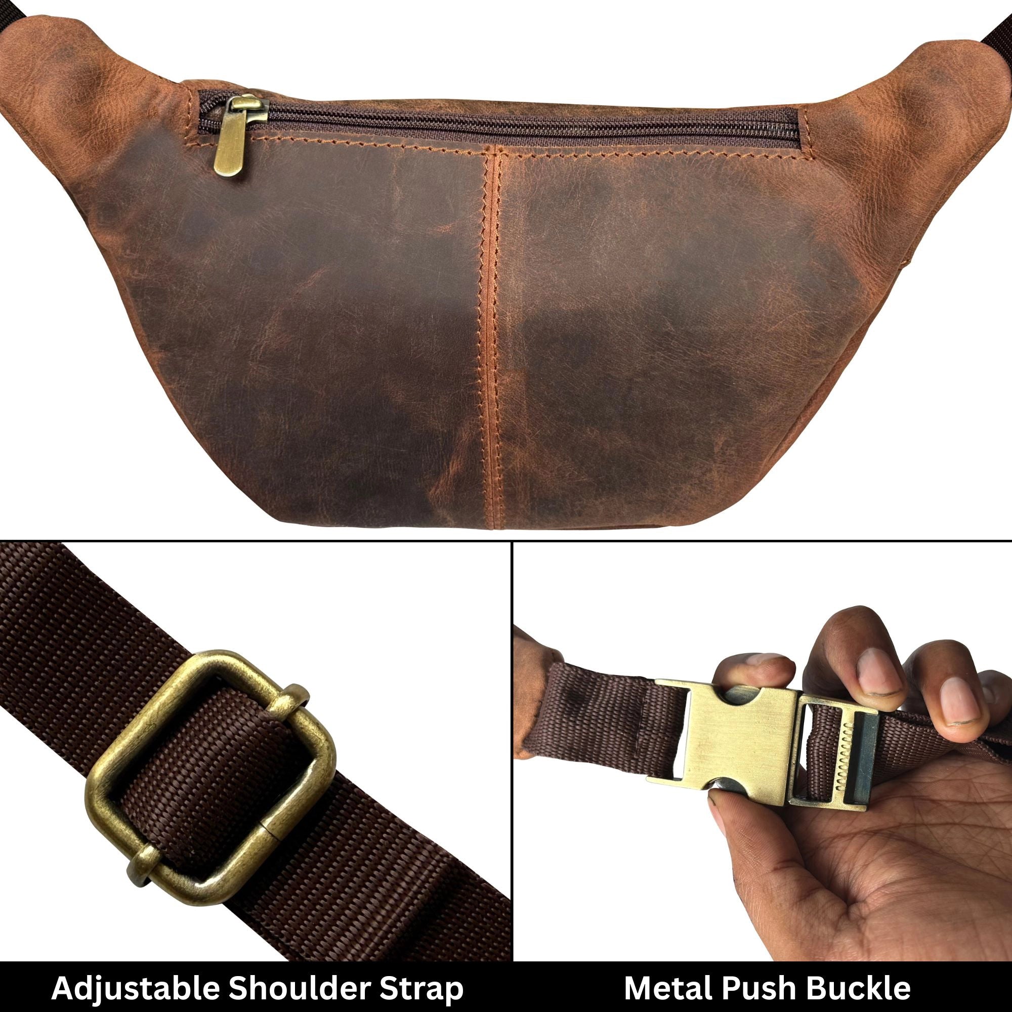Leather Fanny Pack | Waist, Chest & Crossbody Sling Bag