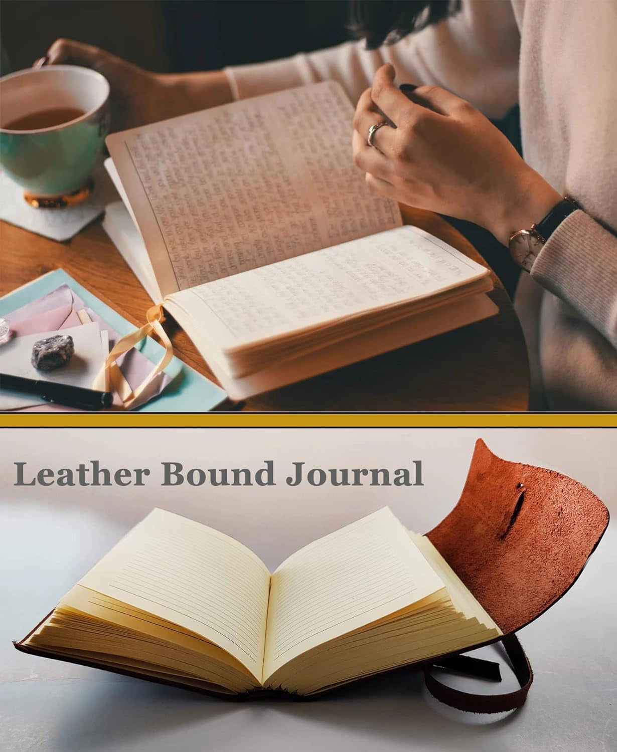 Visionary Vintage Leather Journal Lined Notebook Ruled Travel Diary