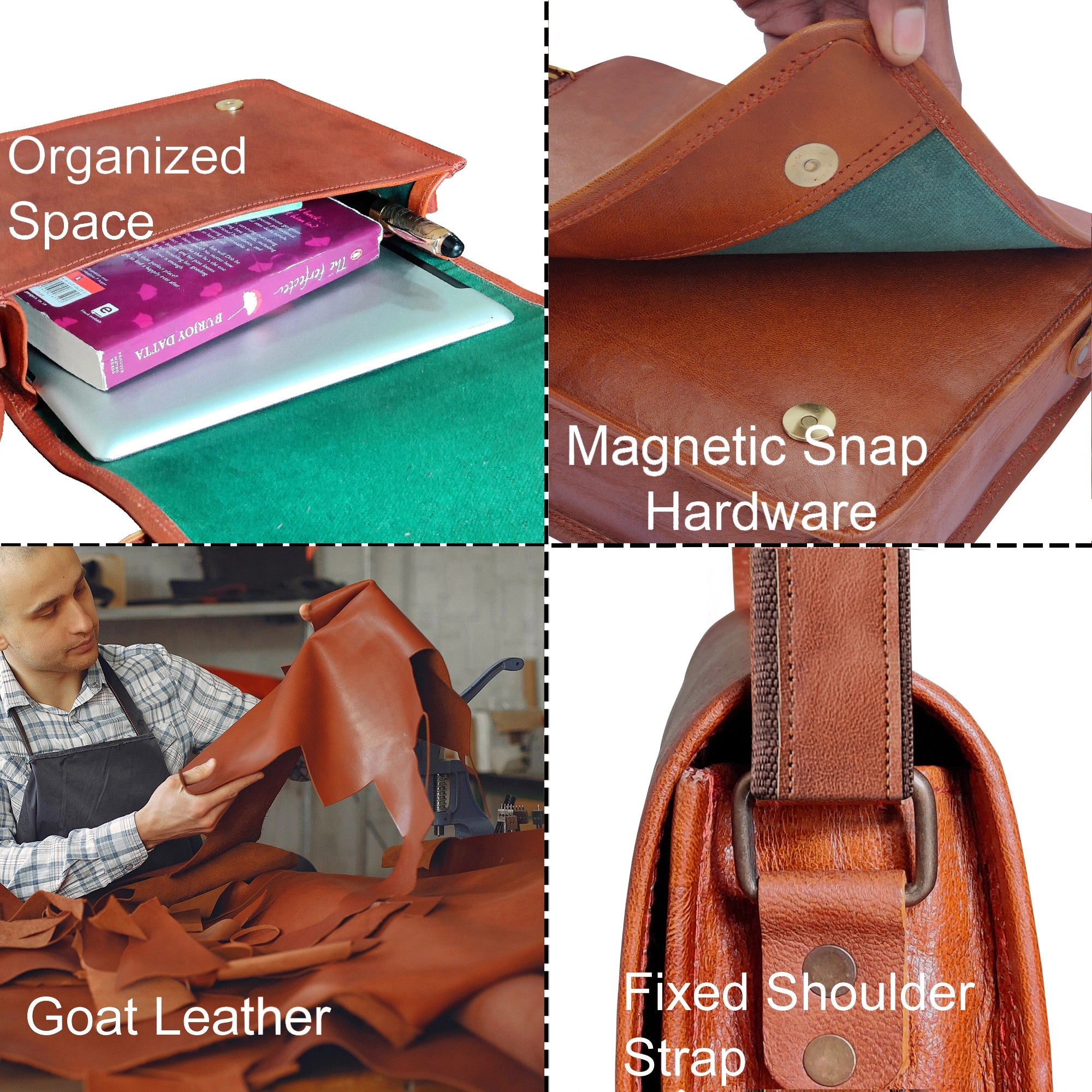 Artisian Leather iPad Tablet Messenger Bag (11 Inch)