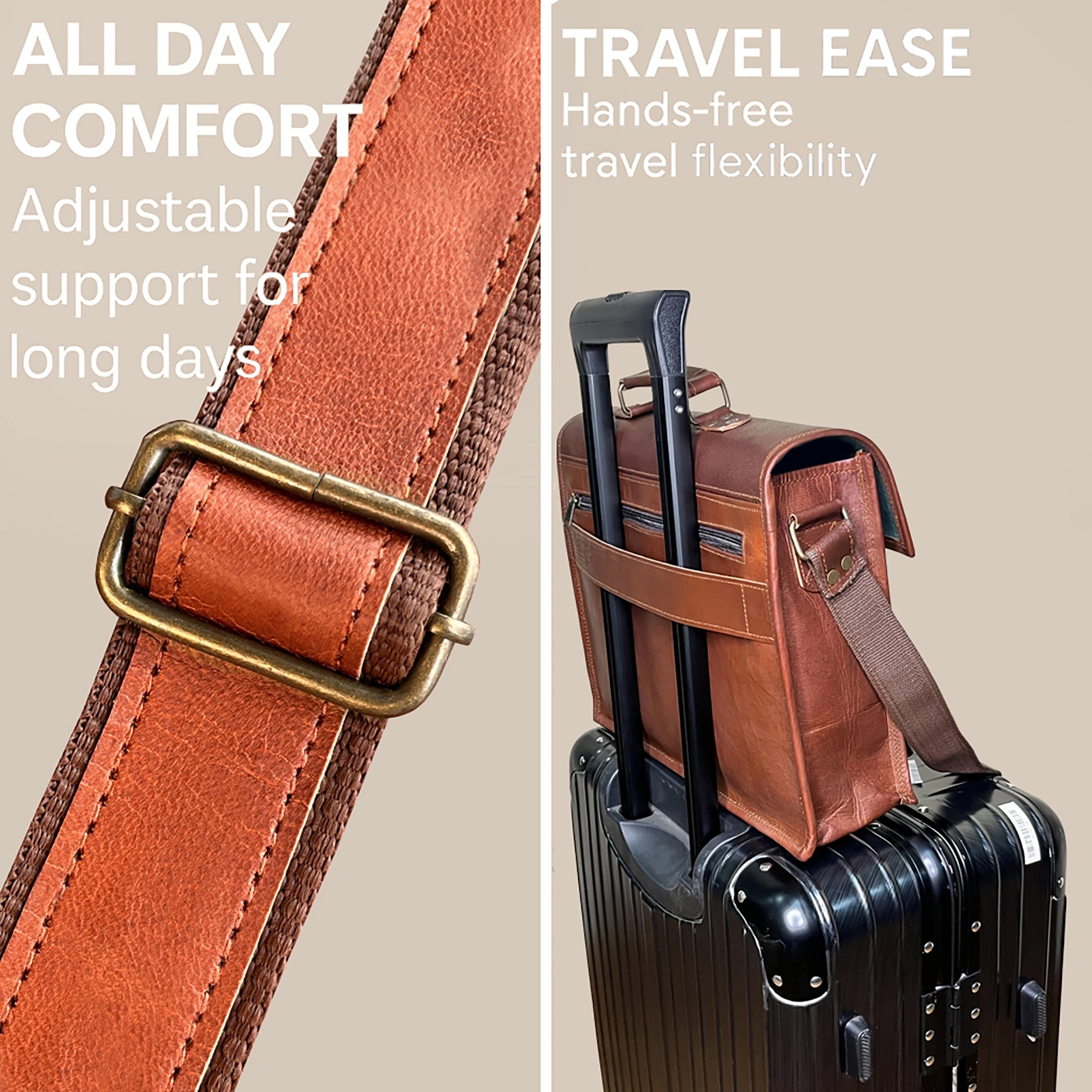 14" Leather Satchel Laptop Messenger Bag