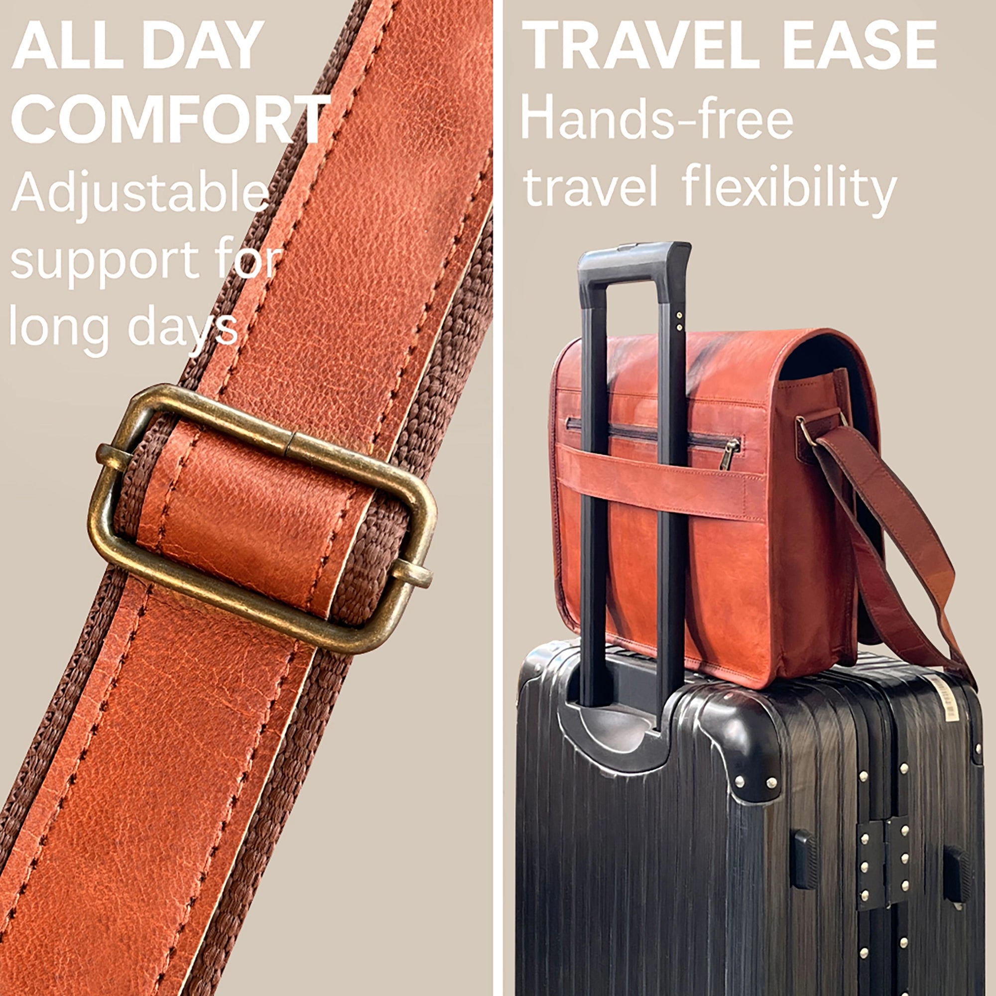 Artisian Leather Messenger Bag Crossbody Laptop Satchel (14 inch)