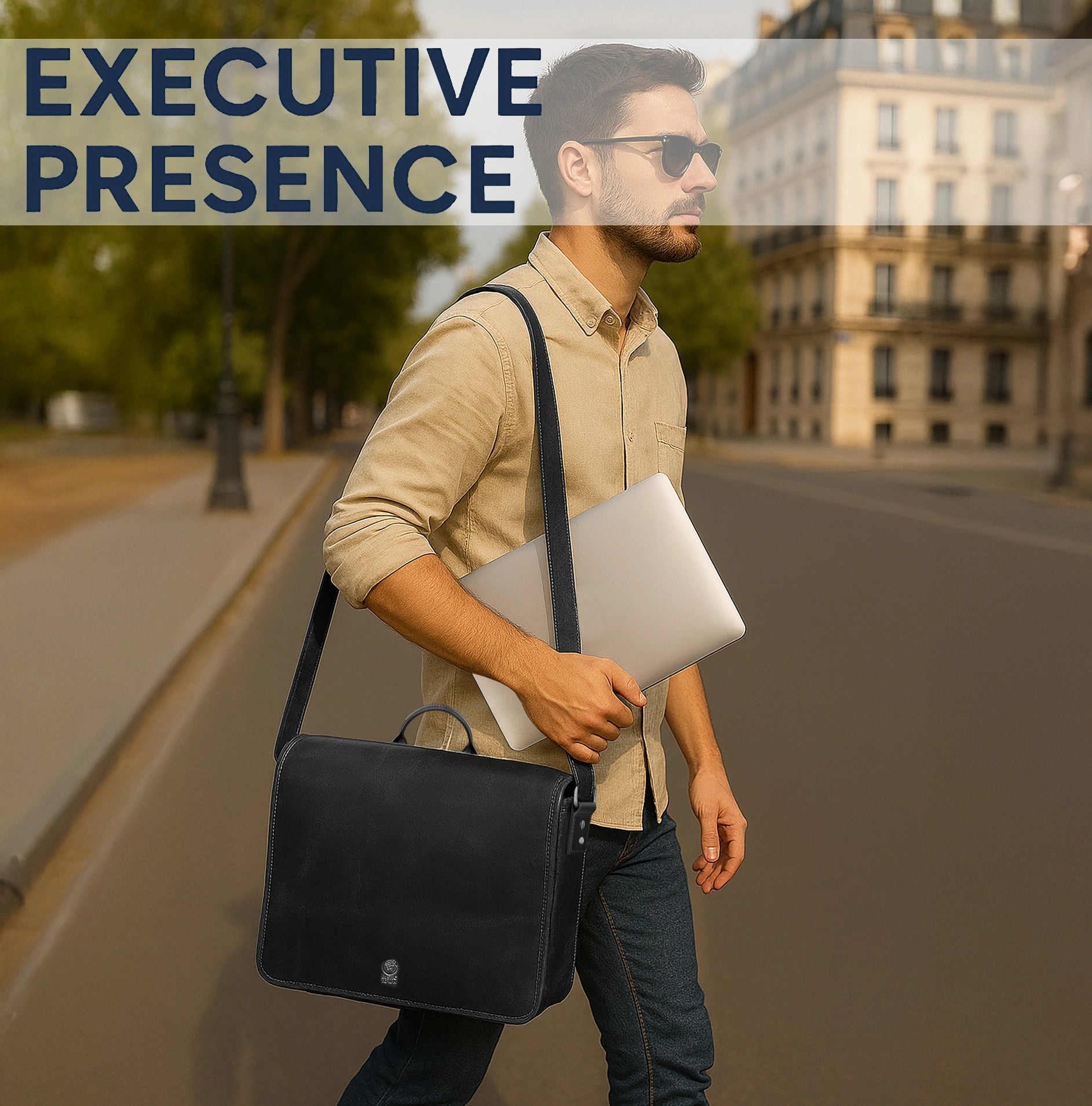 Leather Briefcase Bag for Men – Laptop Messenger for Office & Travel