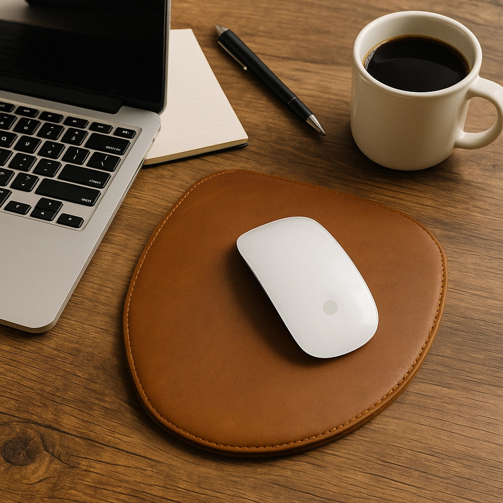 Leather Mouse Pad - Desk Pad for Computers, Laptop, Office & Home