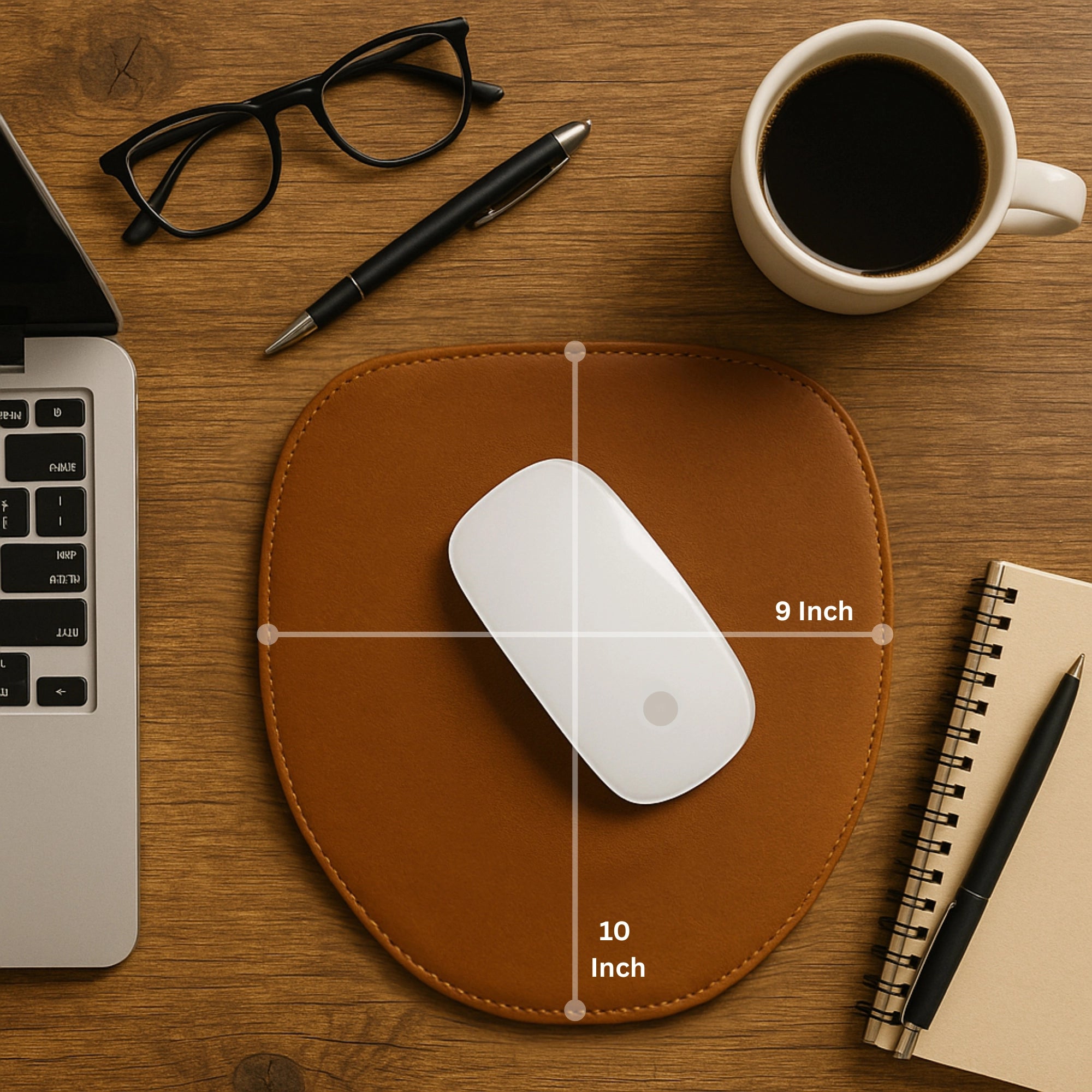 Leather Mouse Pad - Desk Pad for Computers, Laptop, Office & Home