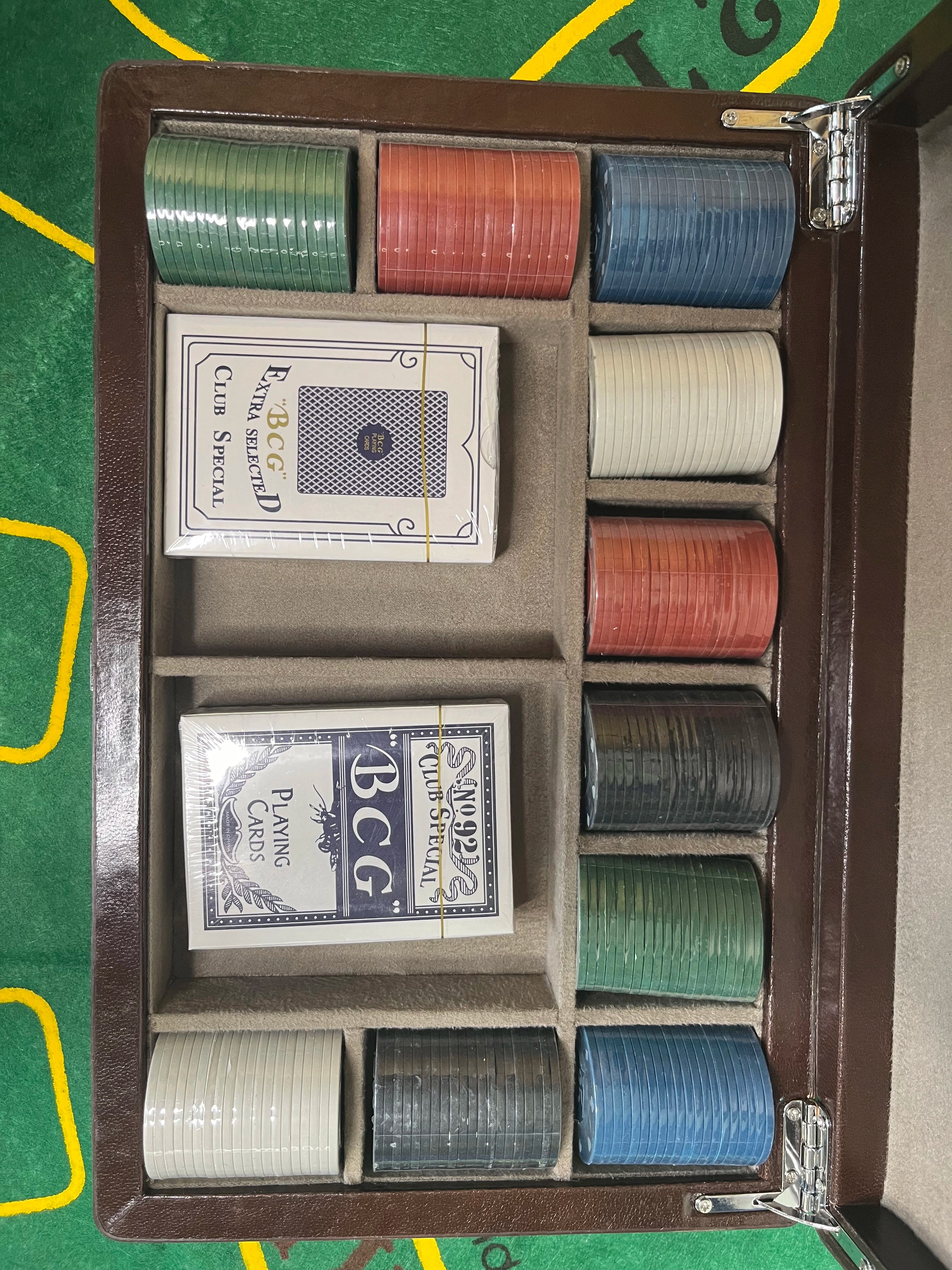 Full-Grain Leather Poker Chip Set | Complete Luxury Game Night Box
