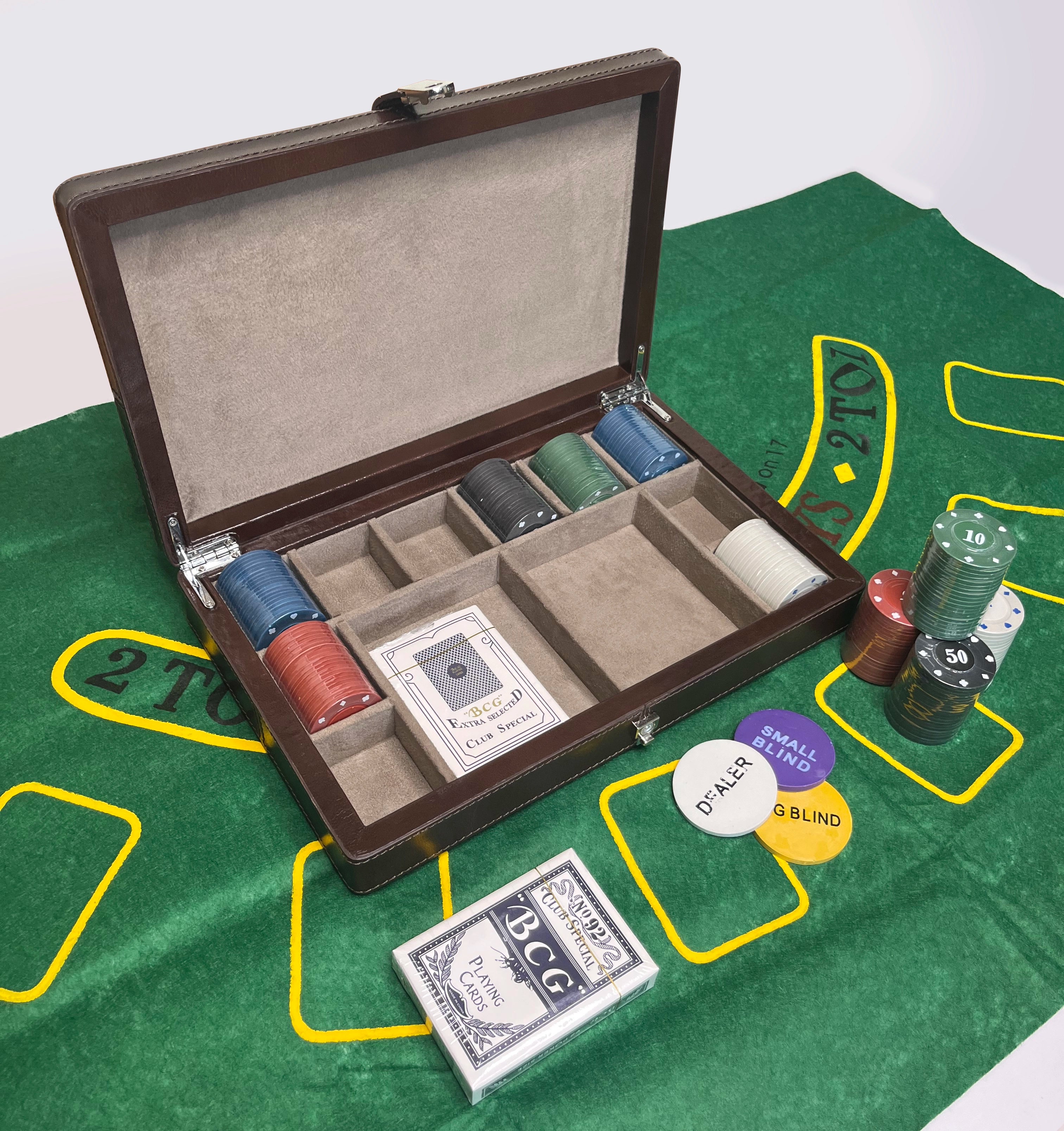 Full-Grain Leather Poker Chip Set | Complete Luxury Game Night Box