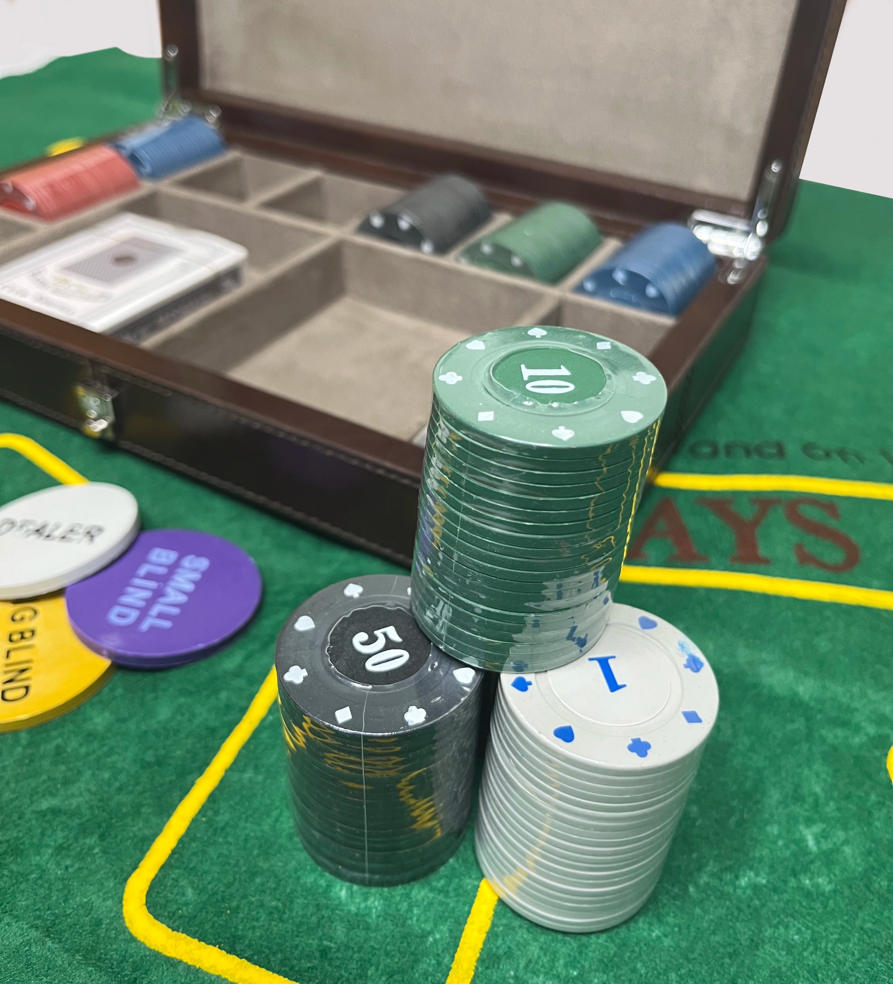 Full-Grain Leather Poker Chip Set | Complete Luxury Game Night Box