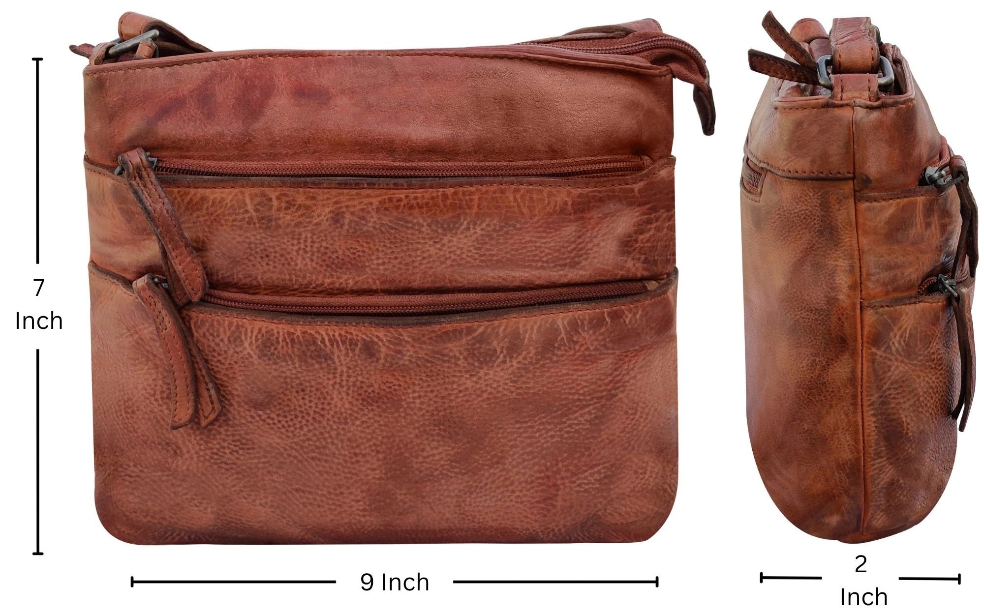 Leather Crossbody Bag for Women, Brown