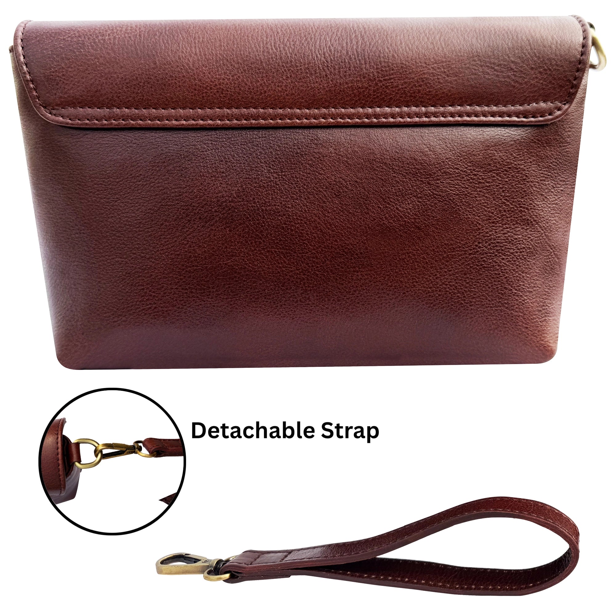 Leather Wristlet Wallet Travel Clutch Purse for Women