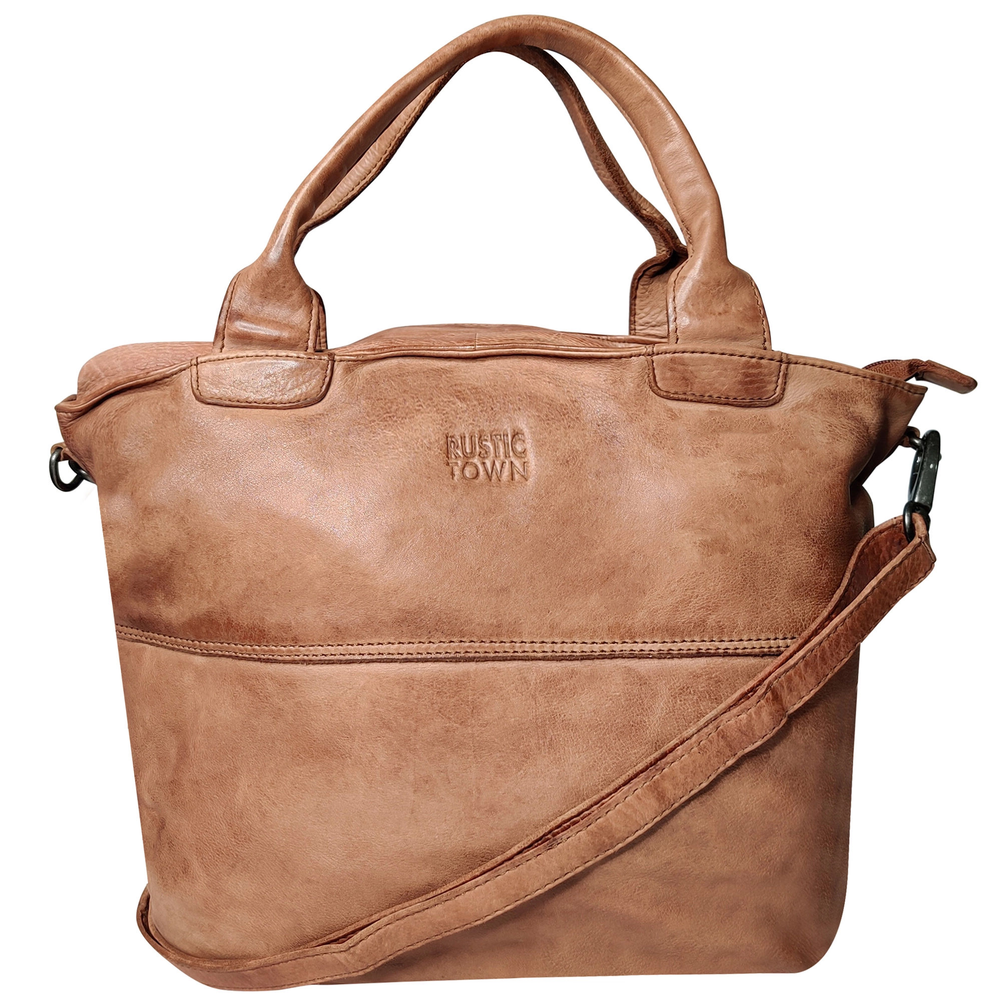 Leather Tote Bag for Women, Cognac