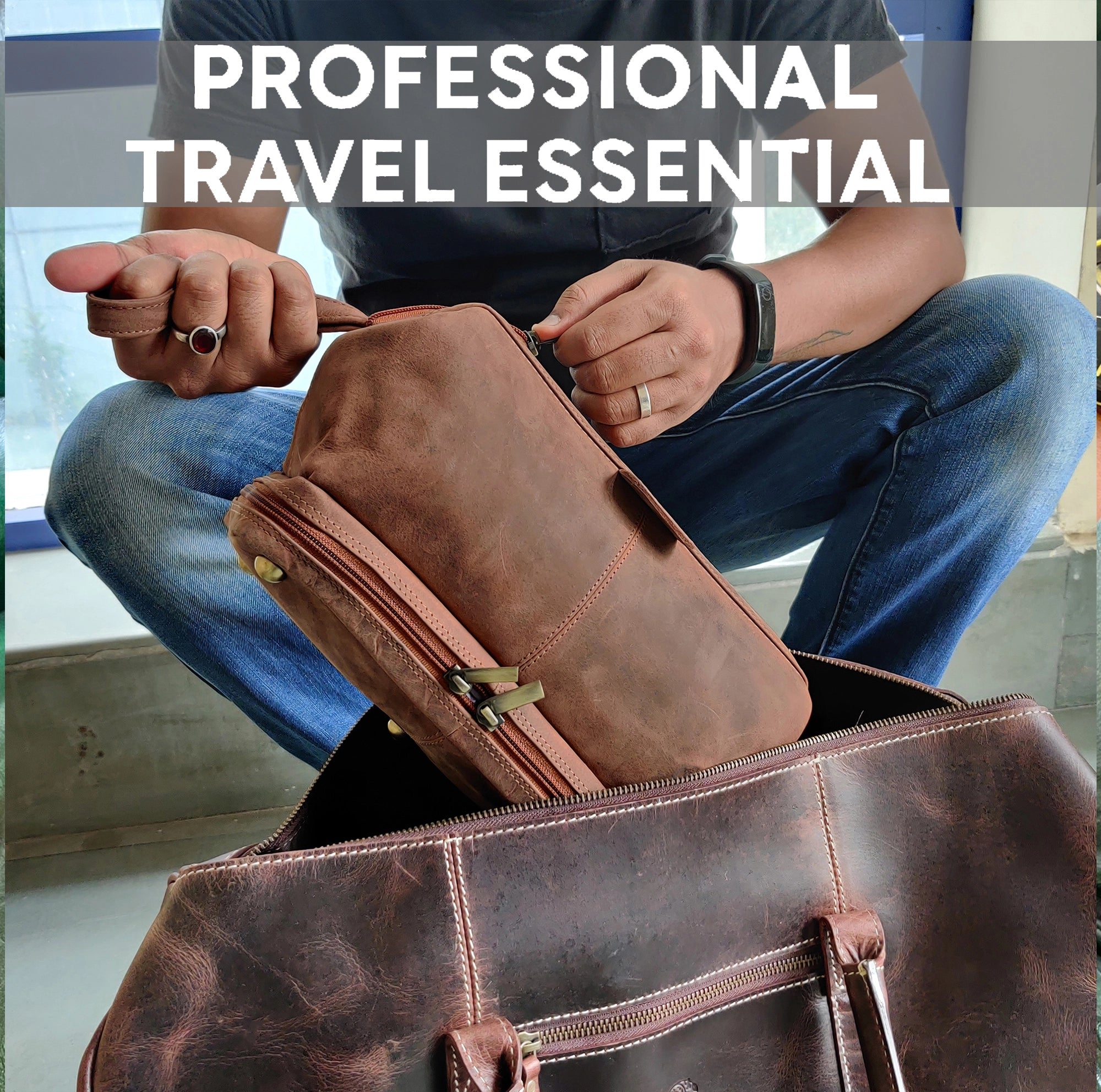 Megan Leather Travel Cosmetic Bag