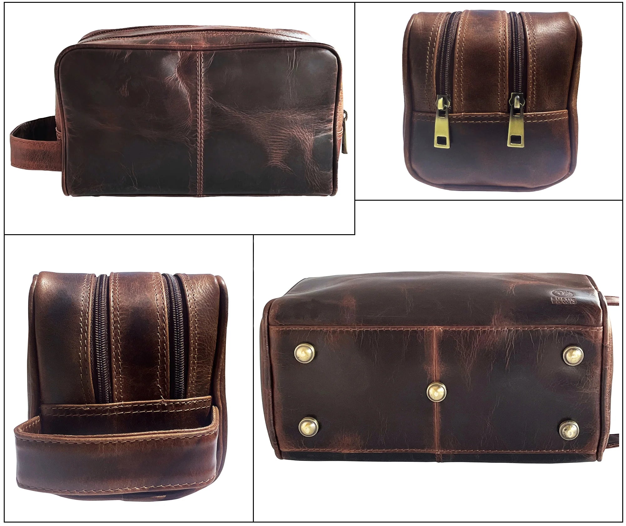 Leather travel bag