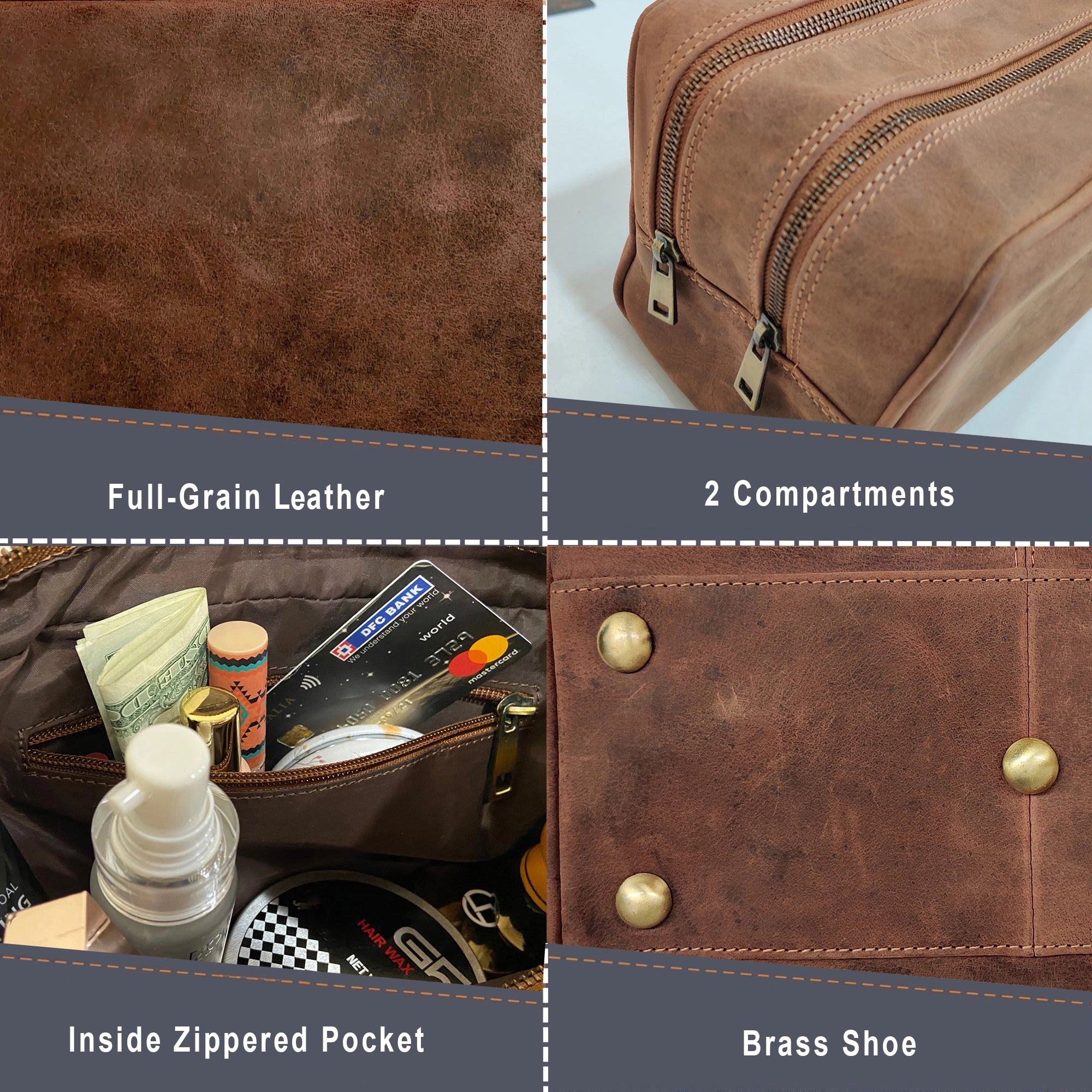 Johnny Handmade Leather Dopp Kit