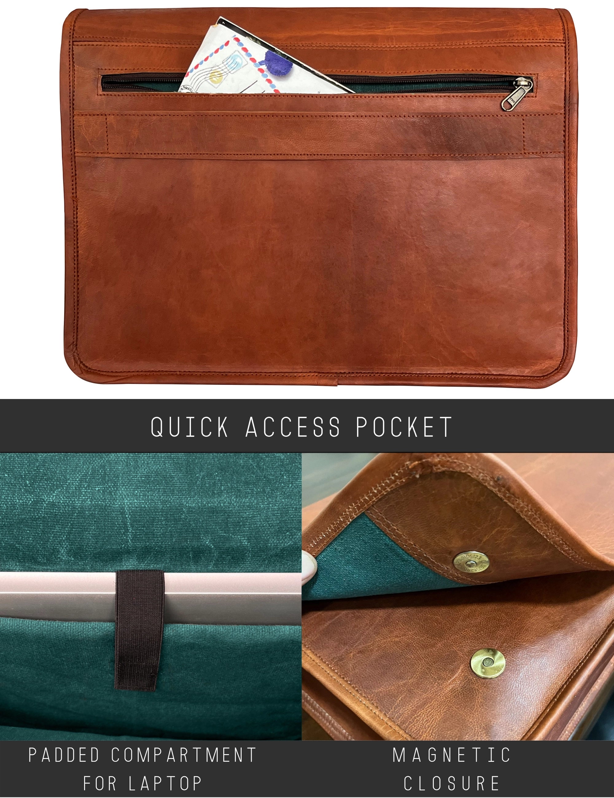 Artisian Leather Laptop Messenger Bag (15 inch)