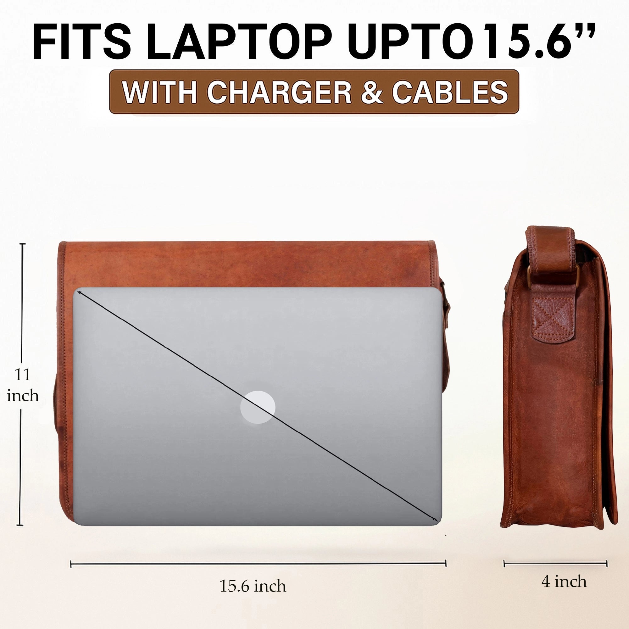 Artisian Leather Laptop Messenger Bag (15 inch)