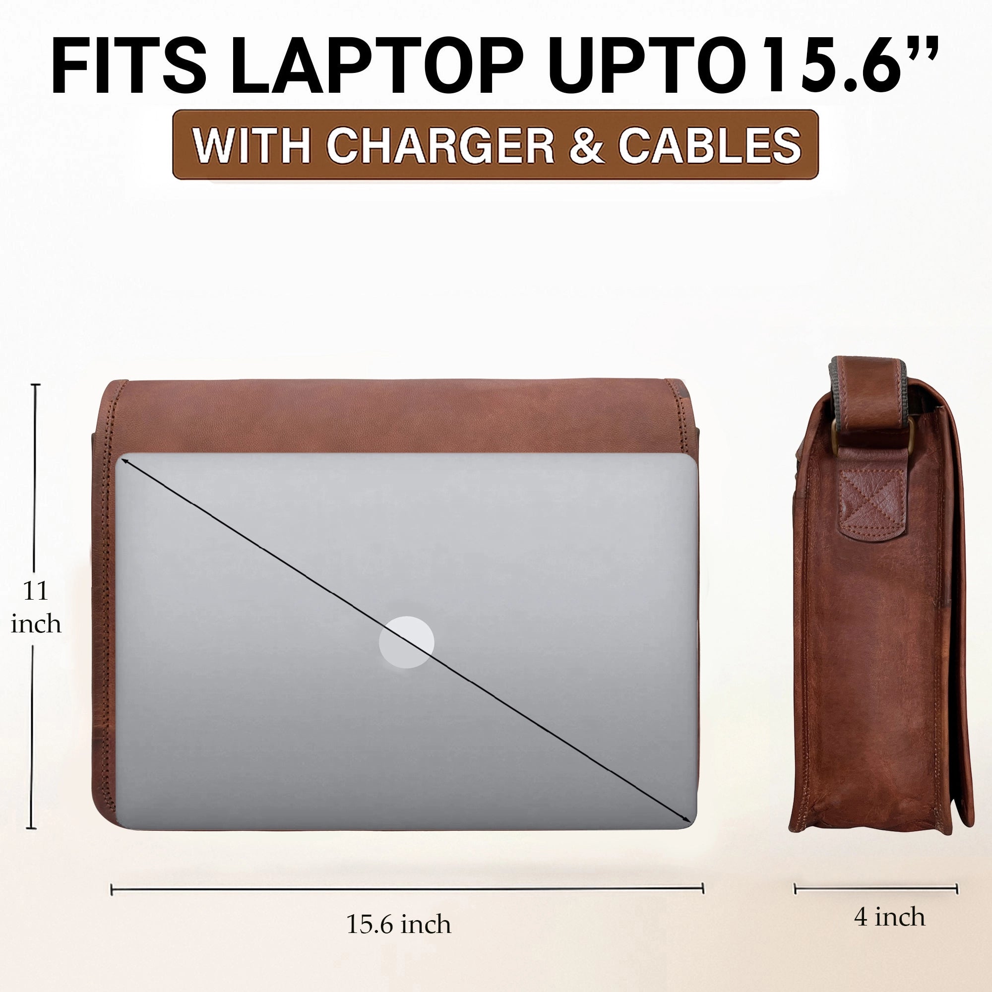 Artisian Leather Laptop Messenger Bag (15 inch)