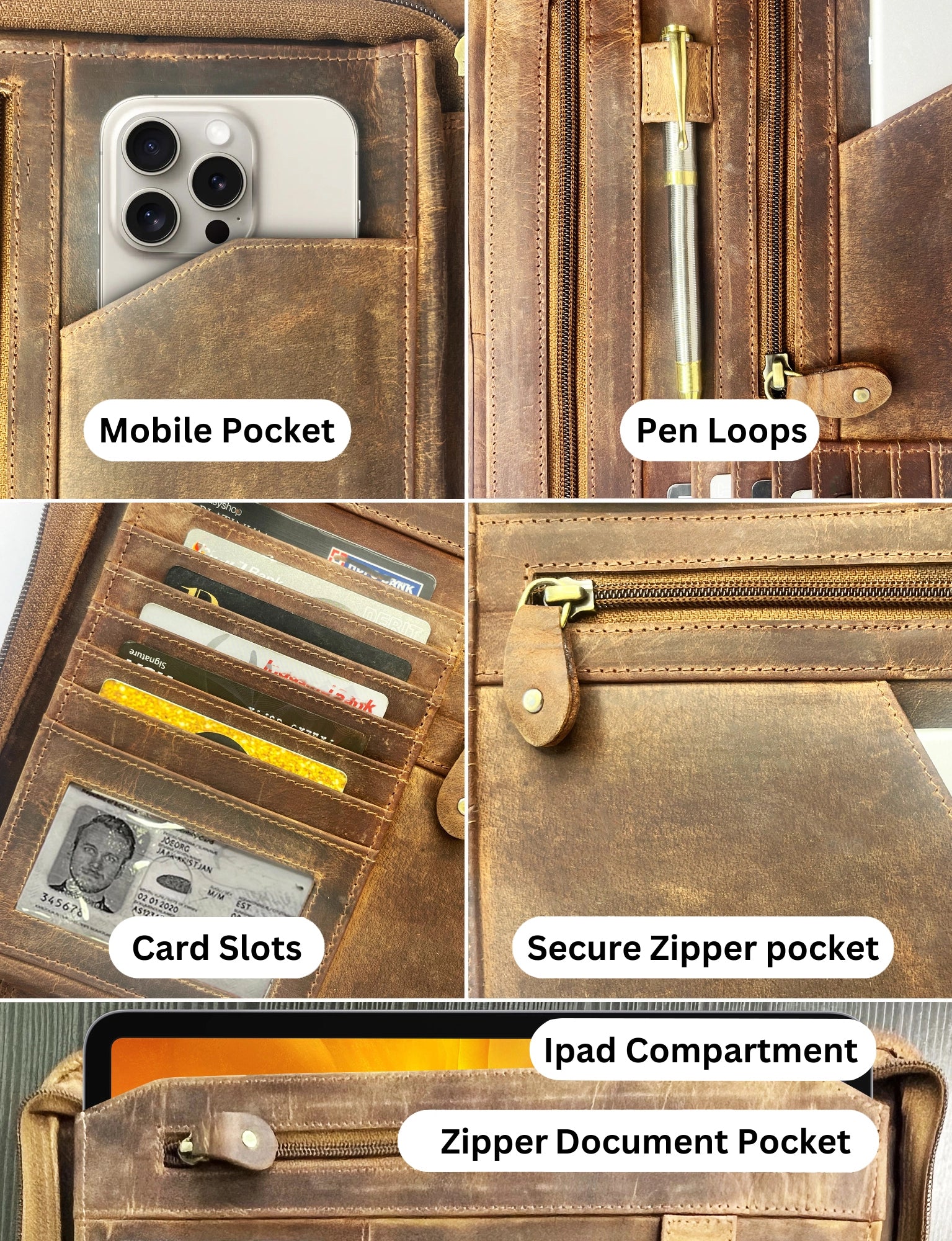 Monarch Leather Portfolio (Hunter)