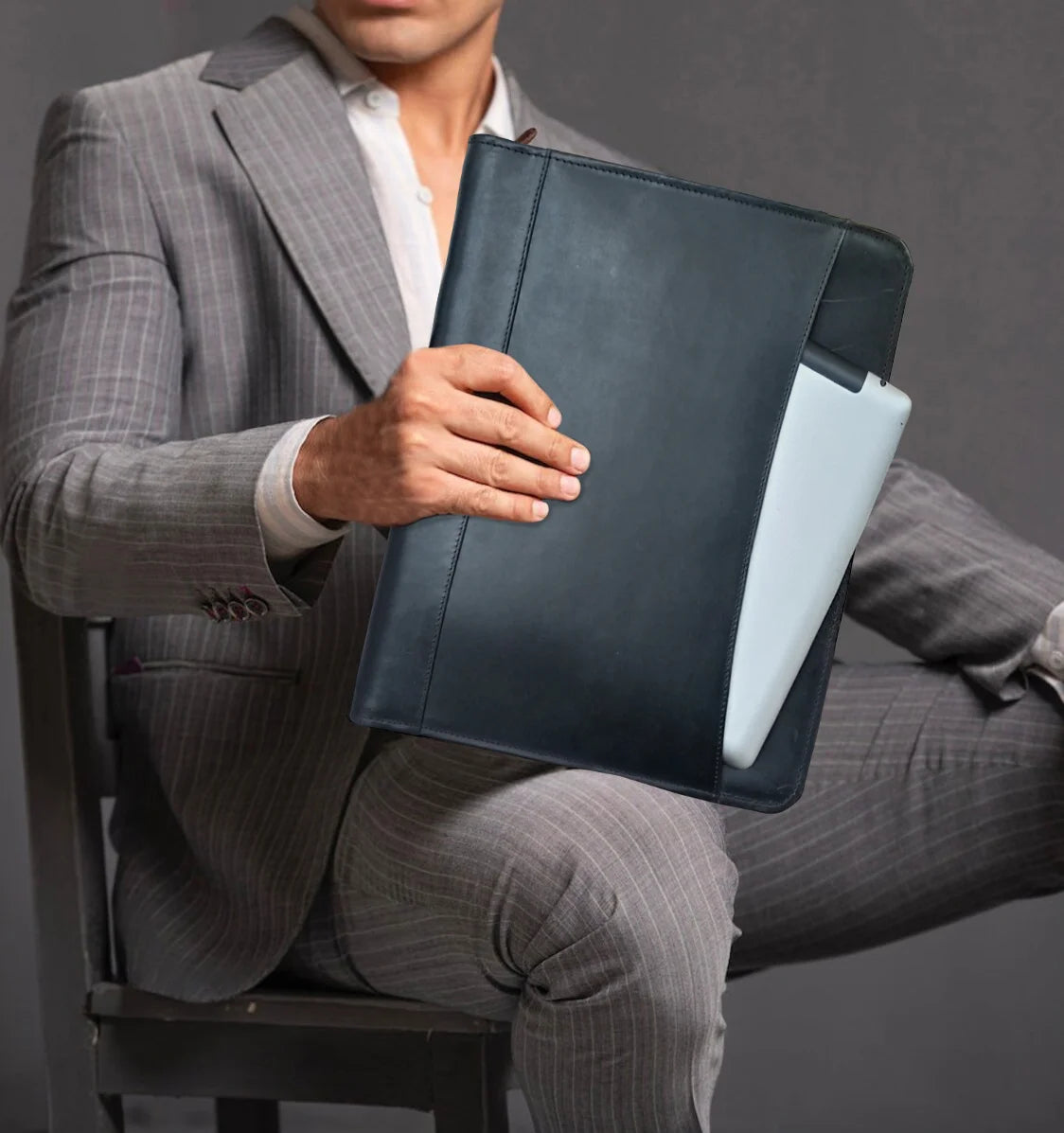 Leather Padfolio Resume Portfolio File Folder