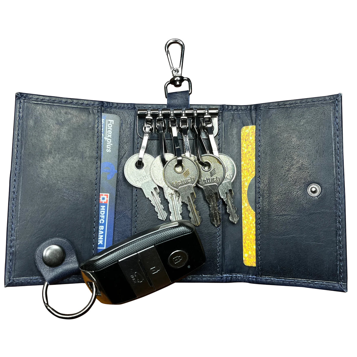Leather Keychain Men Key Holder Organizer Pouch Cow Split Car Key Wallet -  China Car Key Case and Leather Key Holder price
