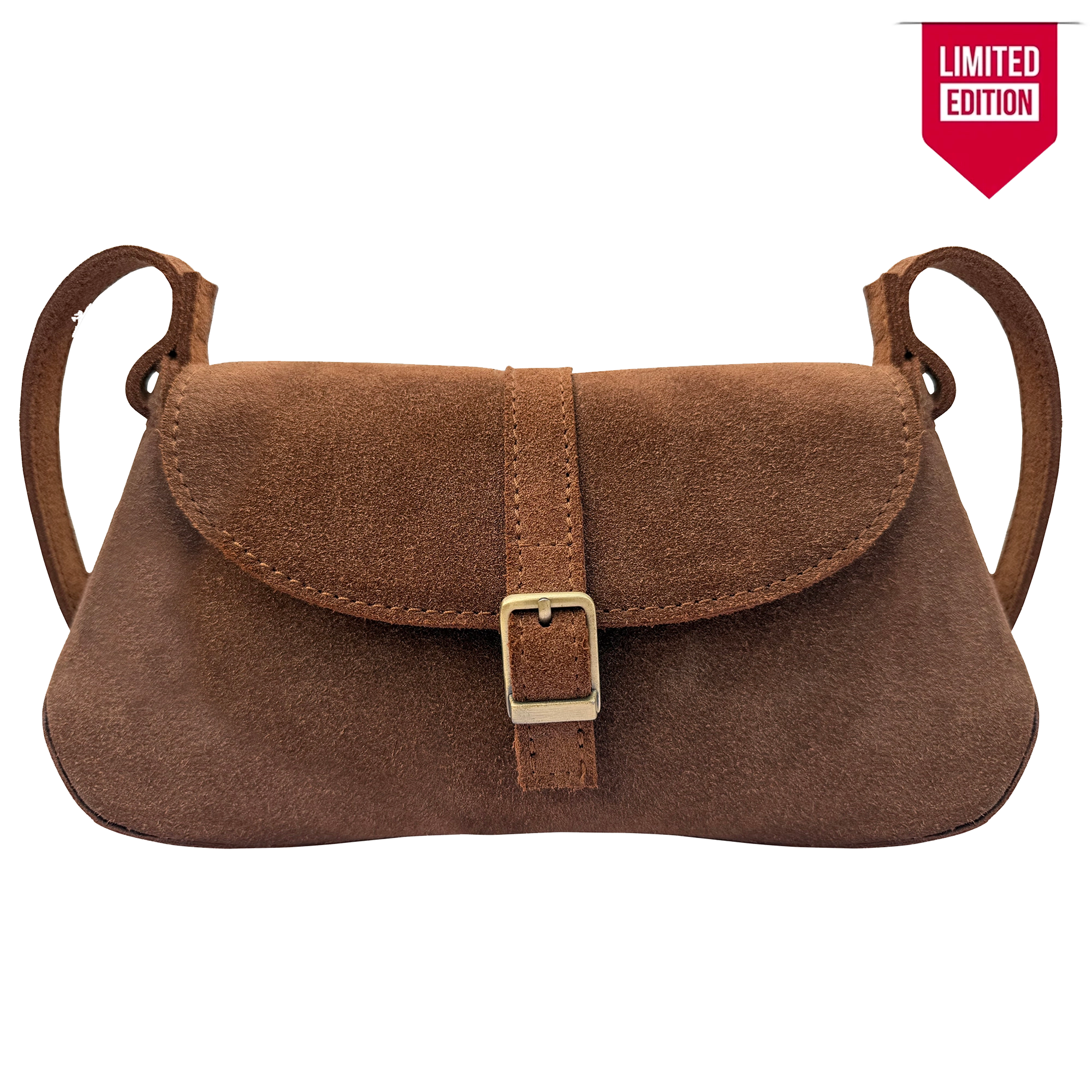 Suede Sling Bag for Women - Minimalist Trapezoid Shoulder Bag