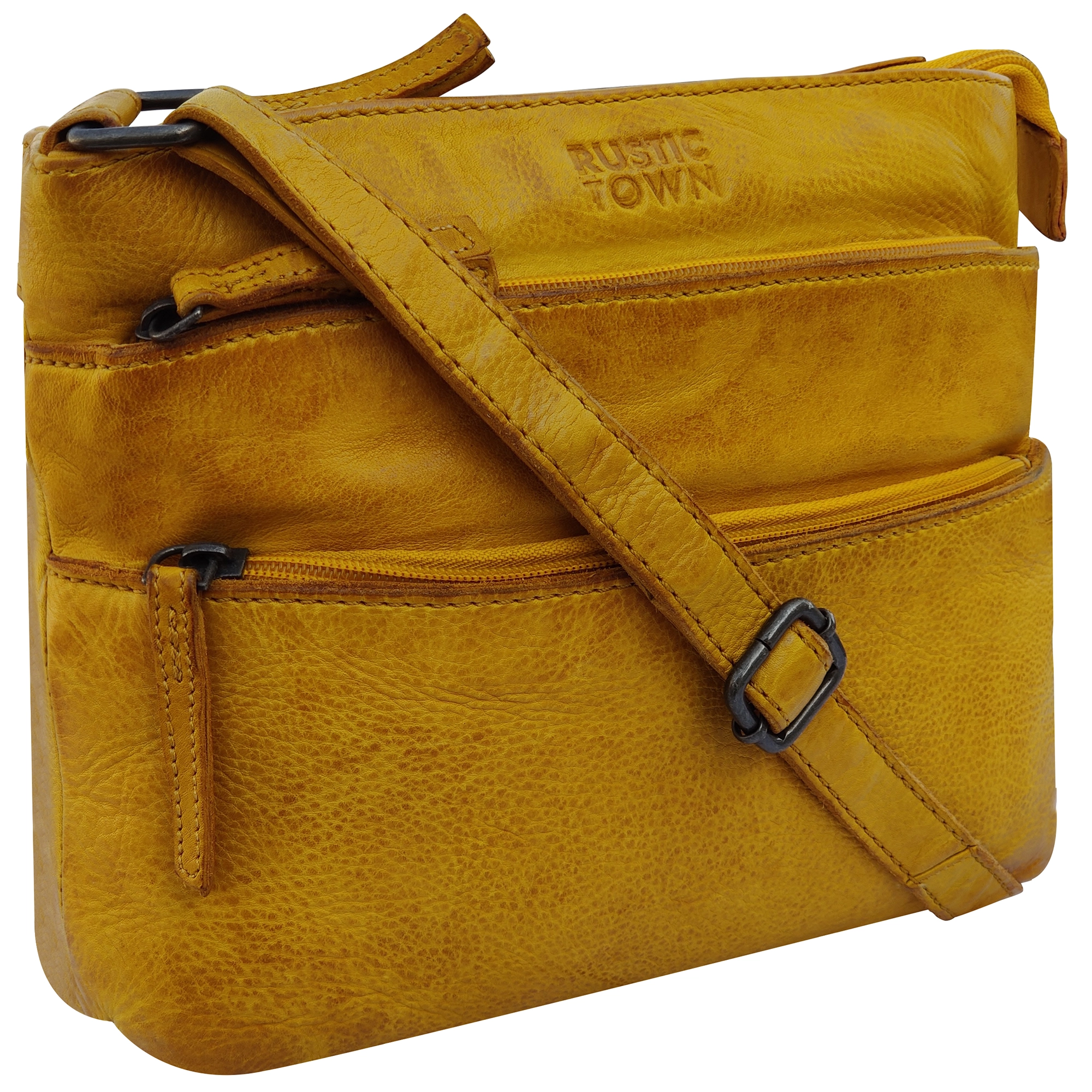 Leather Crossbody Bag for Women, Yellow