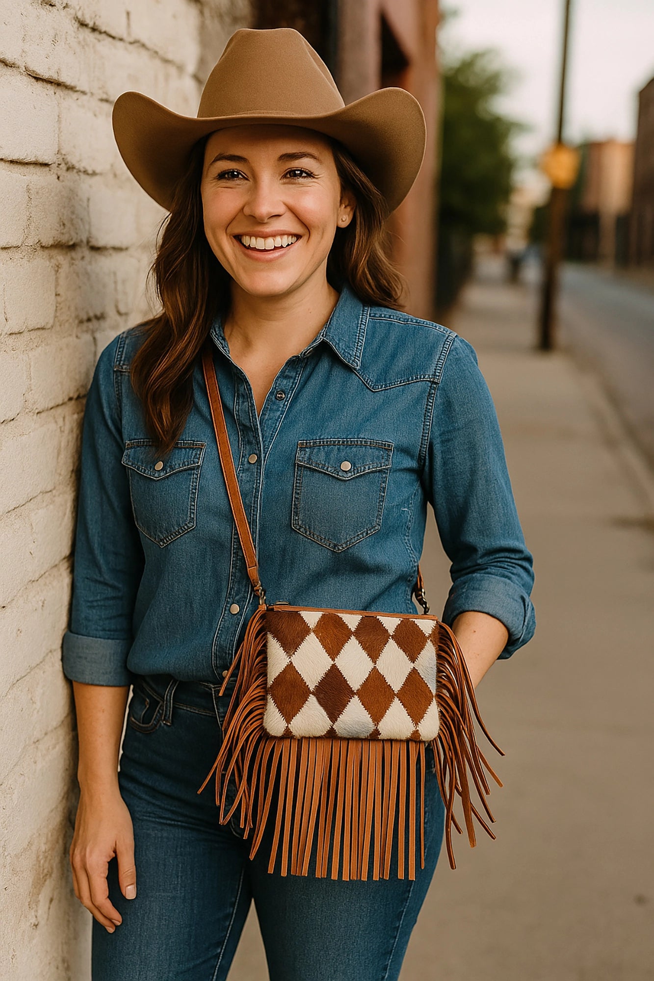 Hair-On Leather Sling Bag for Women | Western Fringe Crossbody & Clutch
