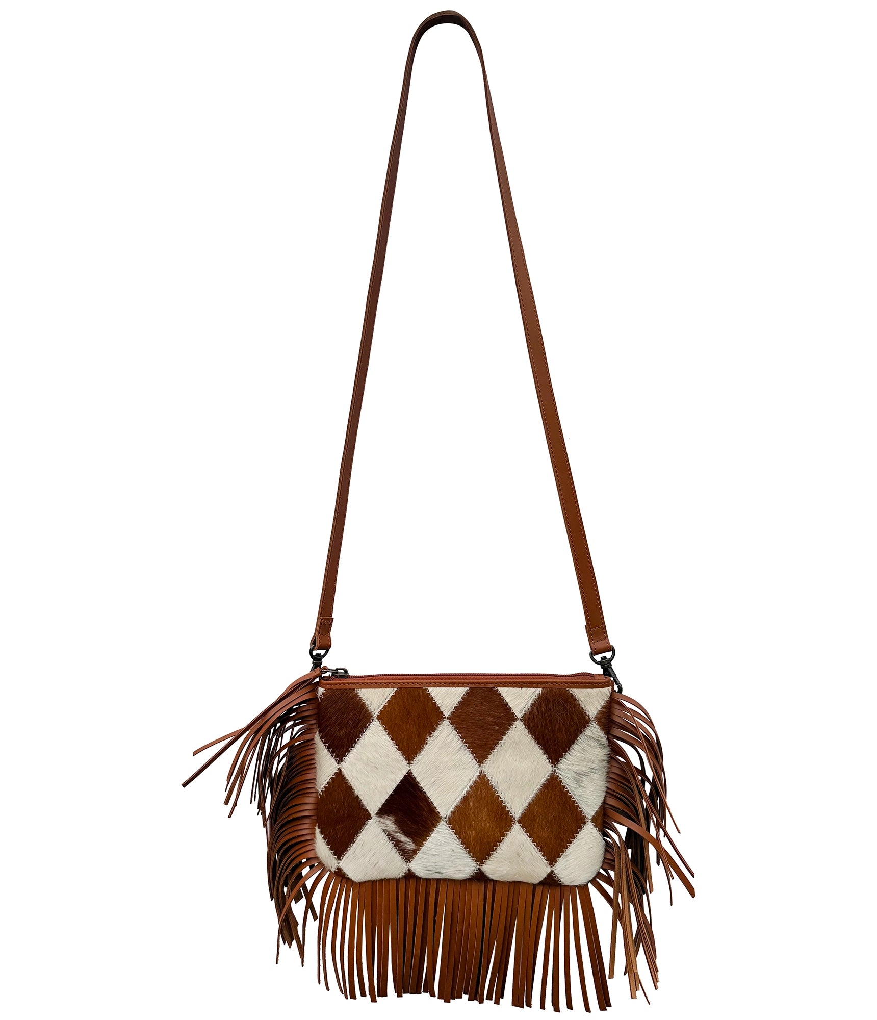 Hair-On Leather Sling Bag for Women | Western Fringe Crossbody & Clutch