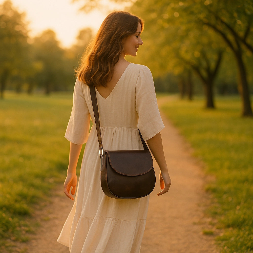 Leather Shoulder Bag Crossbody Saddle Women Purse