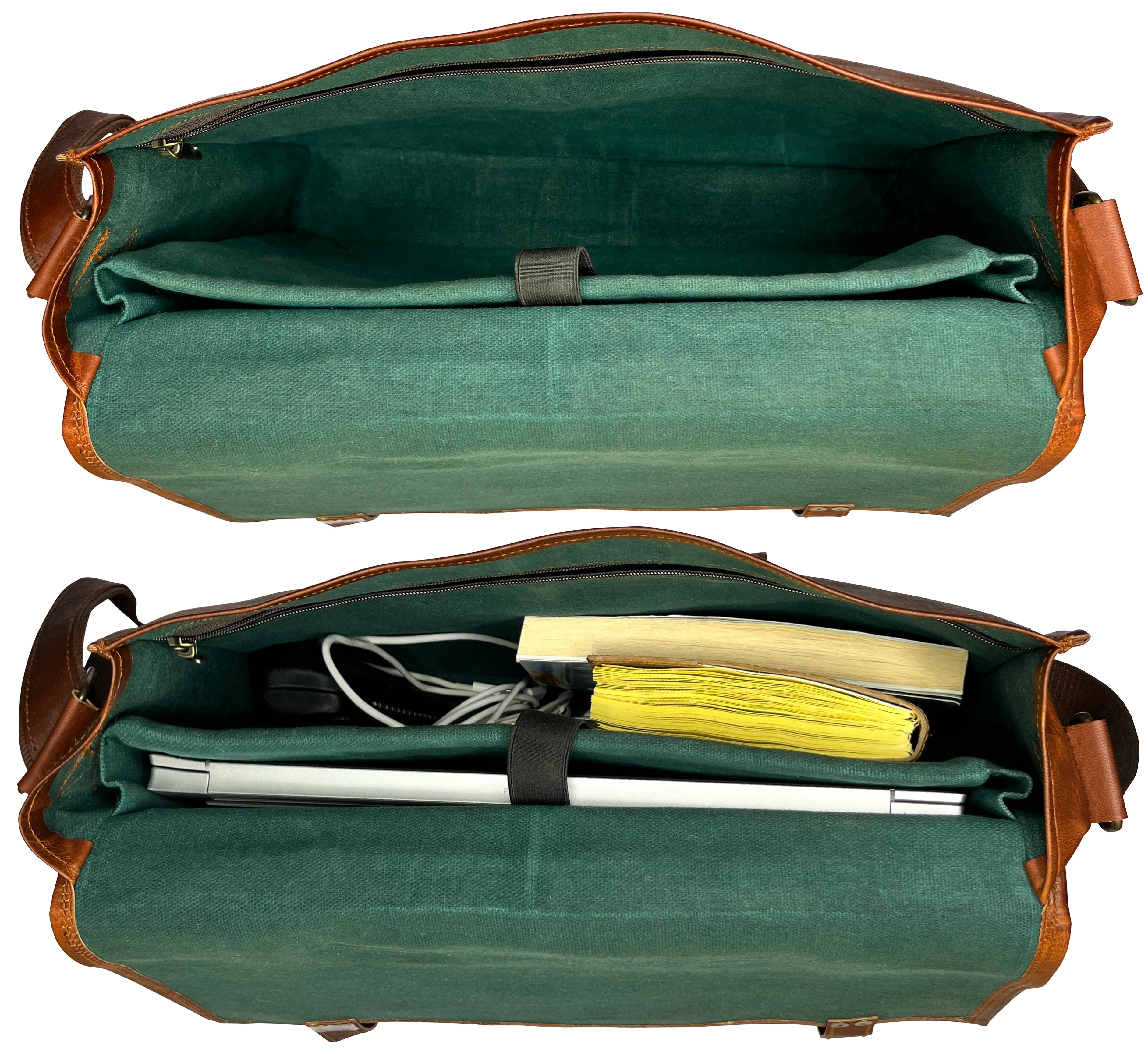 16" Leather Satchel Laptop Messenger Bag