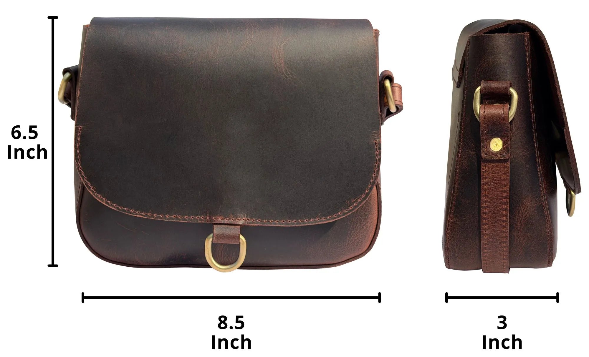 Leather Crossbody Bag - Shoulder Sling Purse for Women