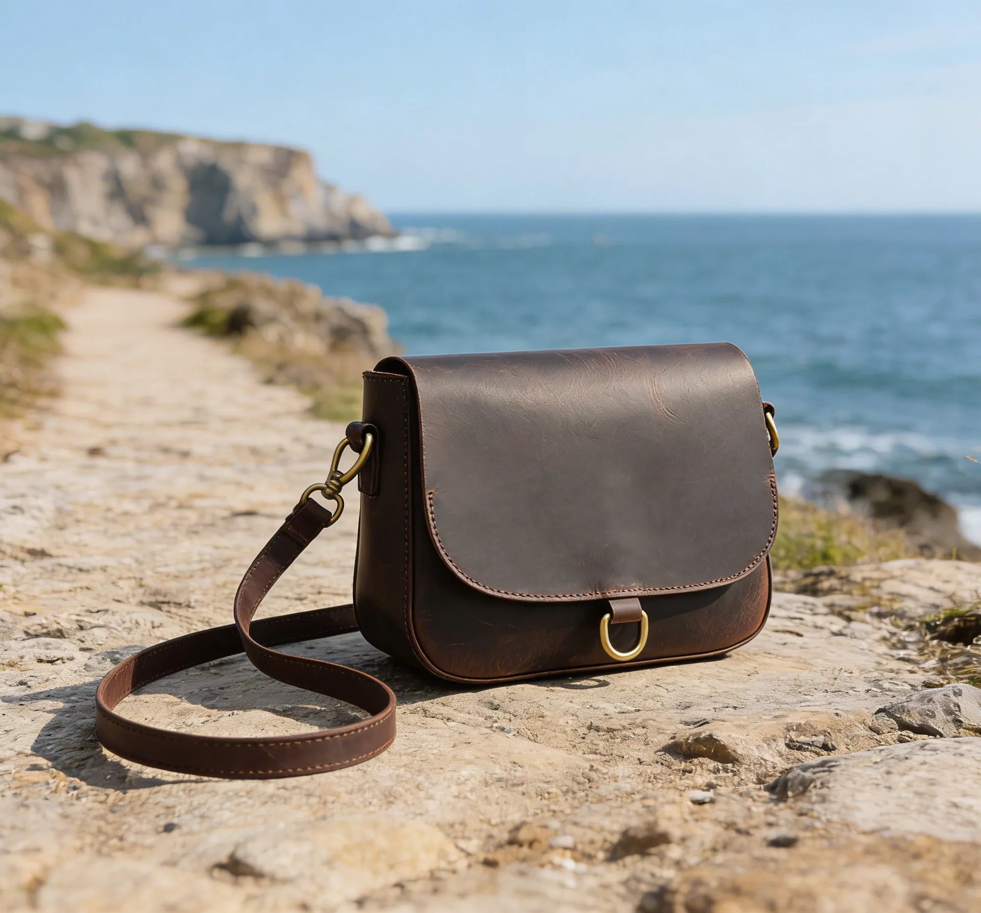 Leather Crossbody Bag - Shoulder Sling Purse for Women